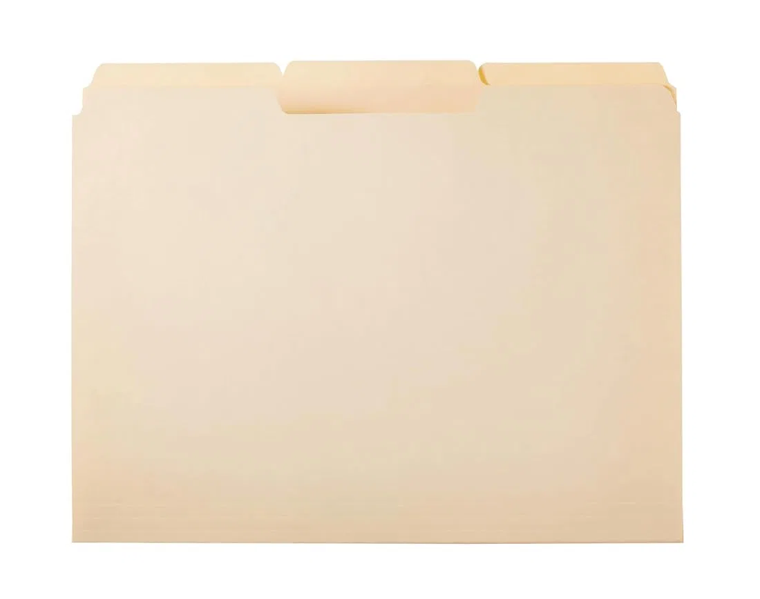 Carpeta de archivos Manila tamaño carta, corte 1/3, 12 unidades