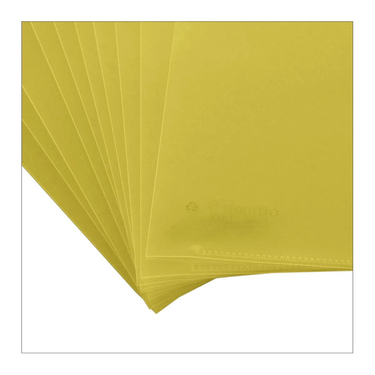 Pack Dossier Classic - Fabricado en Polipropileno 100% Reciclable - Con Uñero superior - Tamaños A4 en 5 Colores y A3 transparente by Office Box (50 Ud. Amarillo)