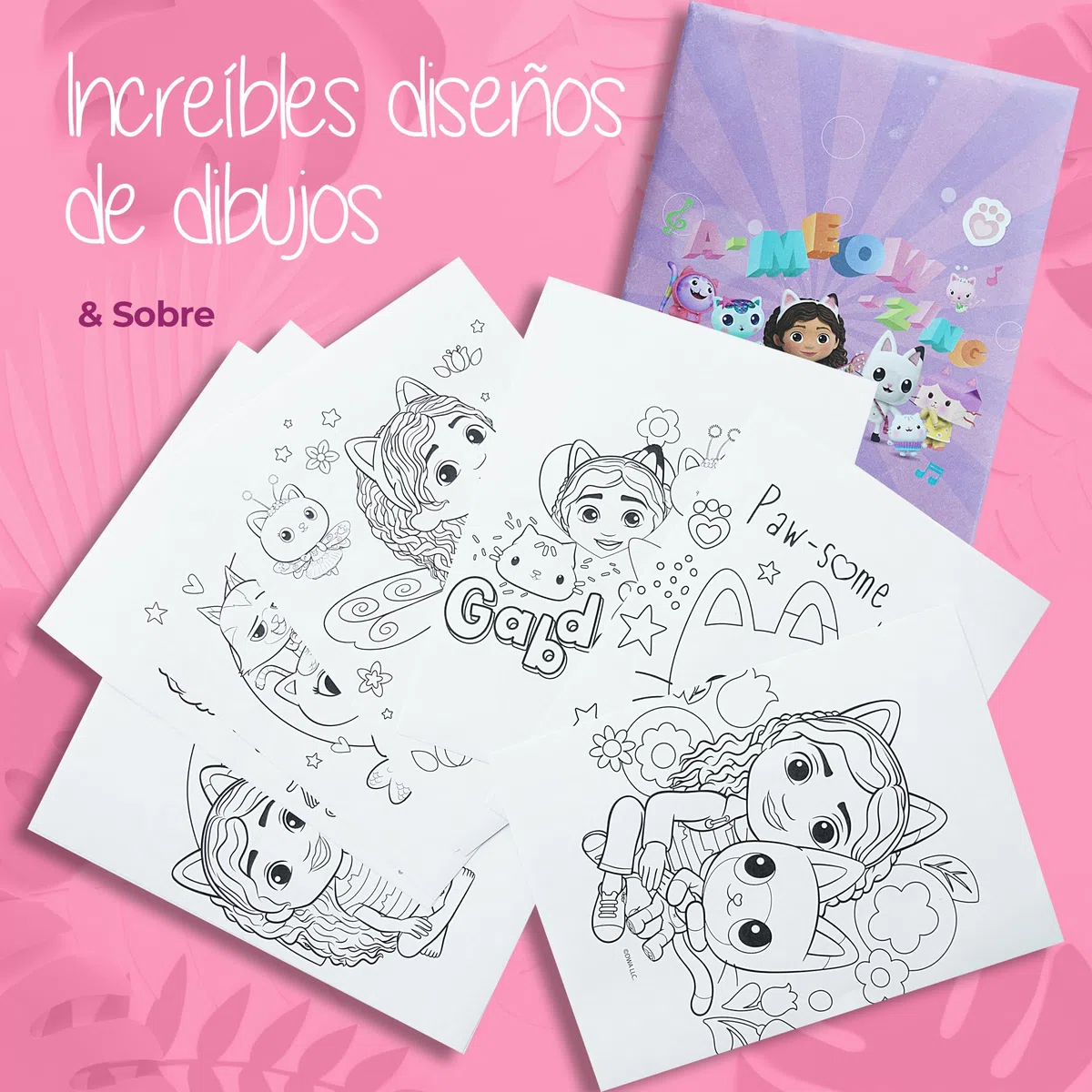 Gabby's Dollhouse - Pack de Papelería y Material Escolar Gabby Dollhouse - Pegatinas, Estuche para Niña y Regalo Ideal