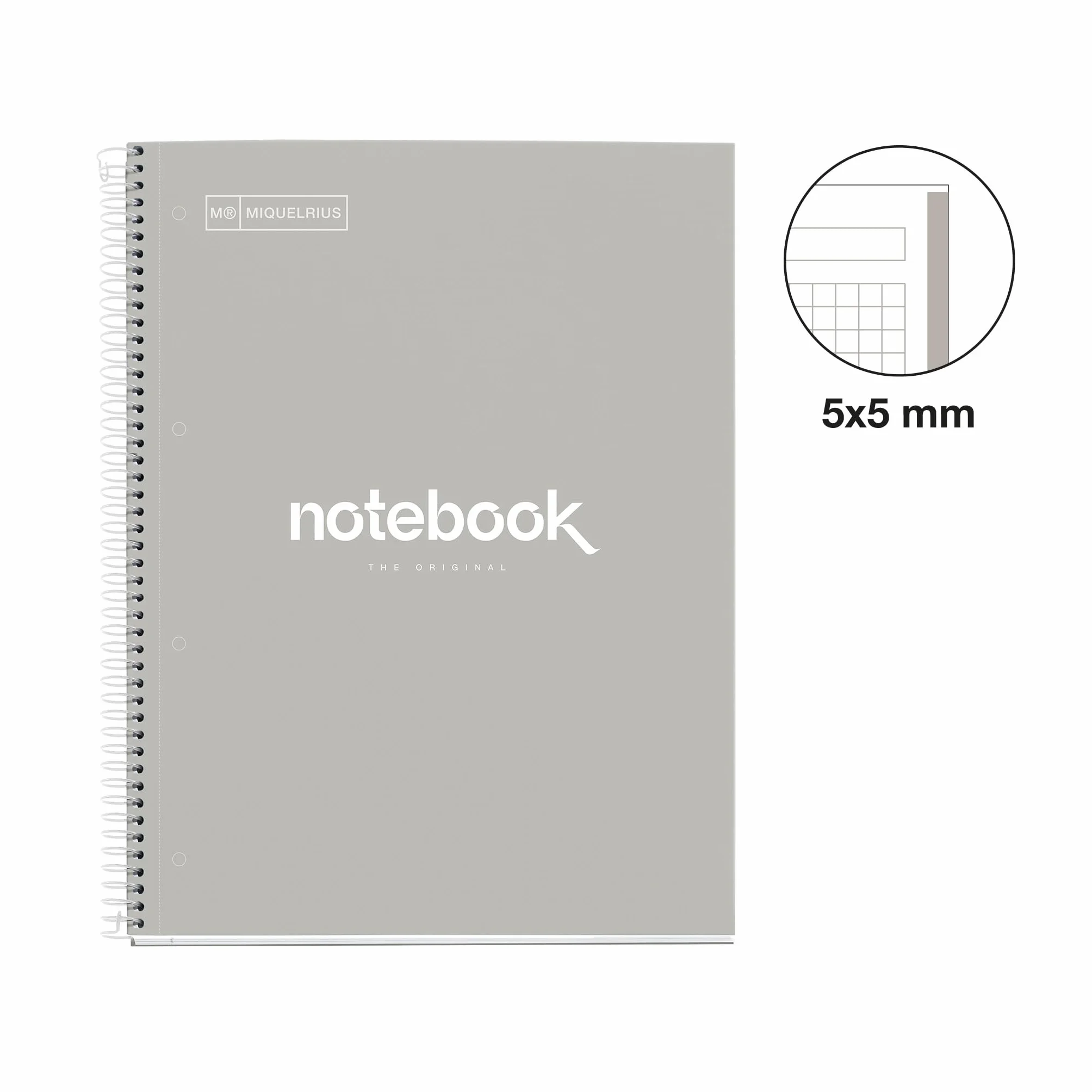 Miquelrius - Pack 5 Cuadernos A4, Notebook Emotions Pasteles, 80 Hojas 90 g/m², Libretas Cuadriculadas 5 mm, Tapa Dura y Espiral, 4 Taladros, Ideales para la Vuelta al Cole o la Oficina