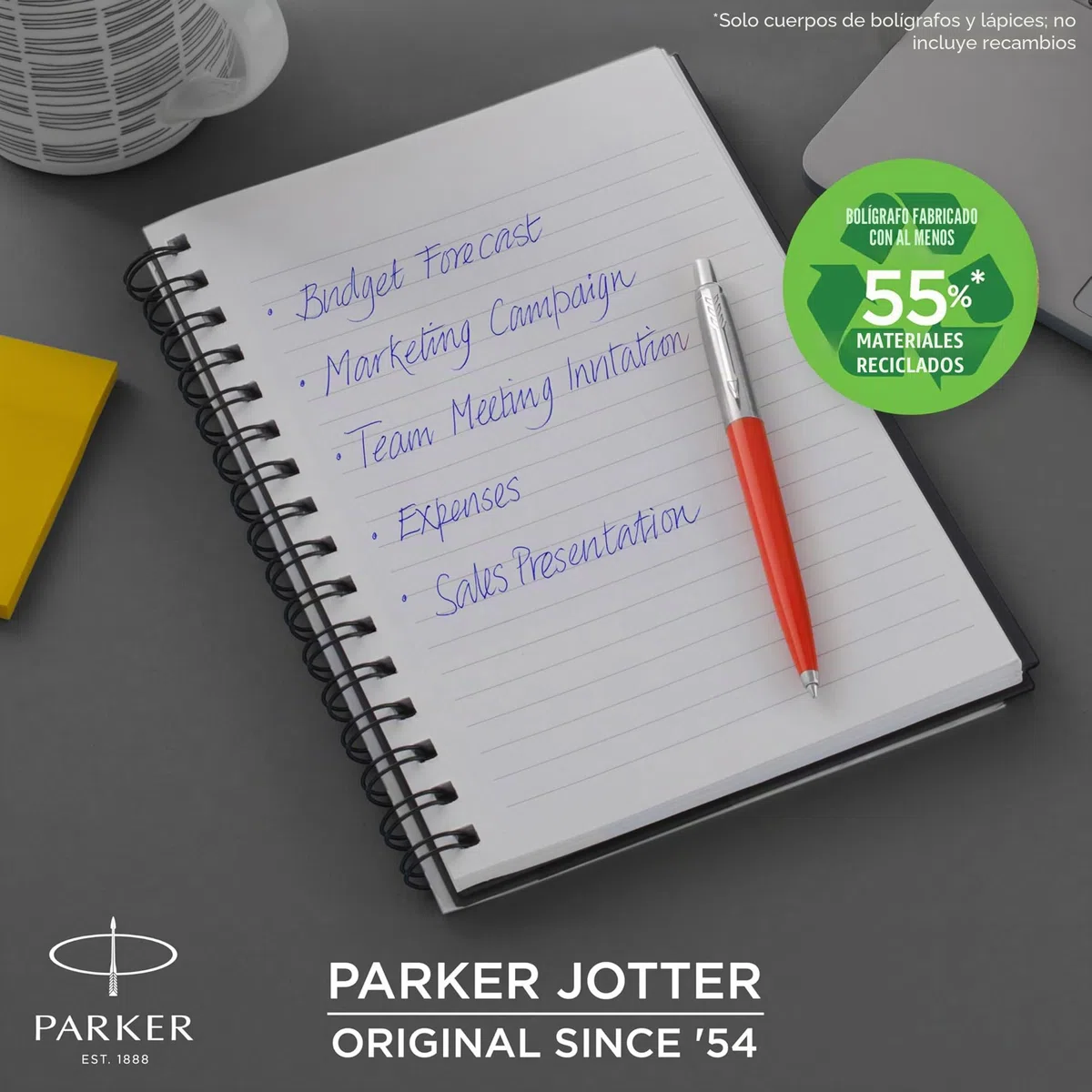 Parker Jotter Originals set de regalo Trio | Bolígrafo de punta de bolabolígrafo de gel y portaminas | Hecho con un 55% de materiales reciclados* | Regalo de graduación perfecto y el colegio