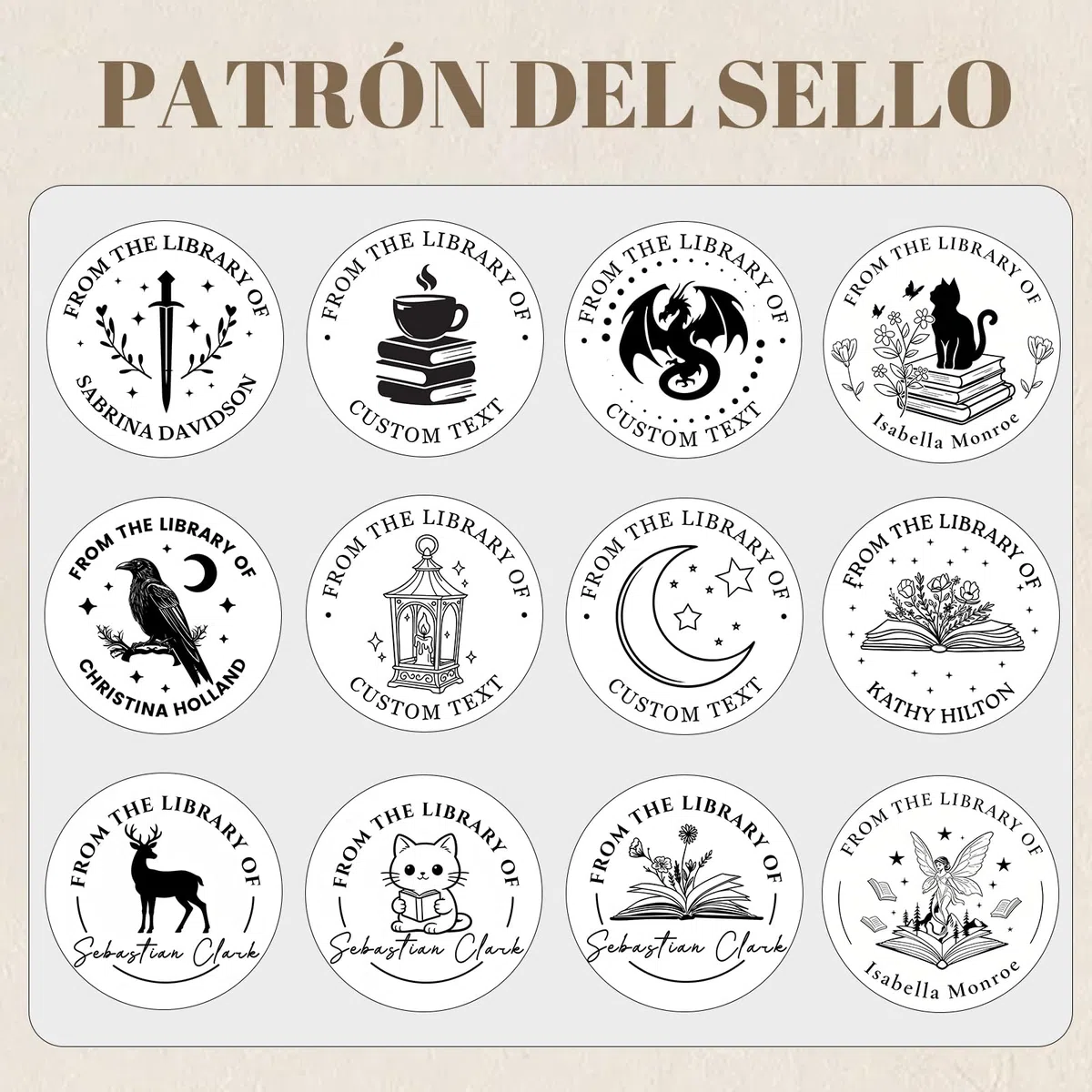 Sello Para Libros En Relieve Personalizado,Embosador de Libros Ex Libris,Sello De Libros En Relieve Personalizado,Libro Embosser con Nombre y Logo, Embosser Para Bodas Sobres Y Libro