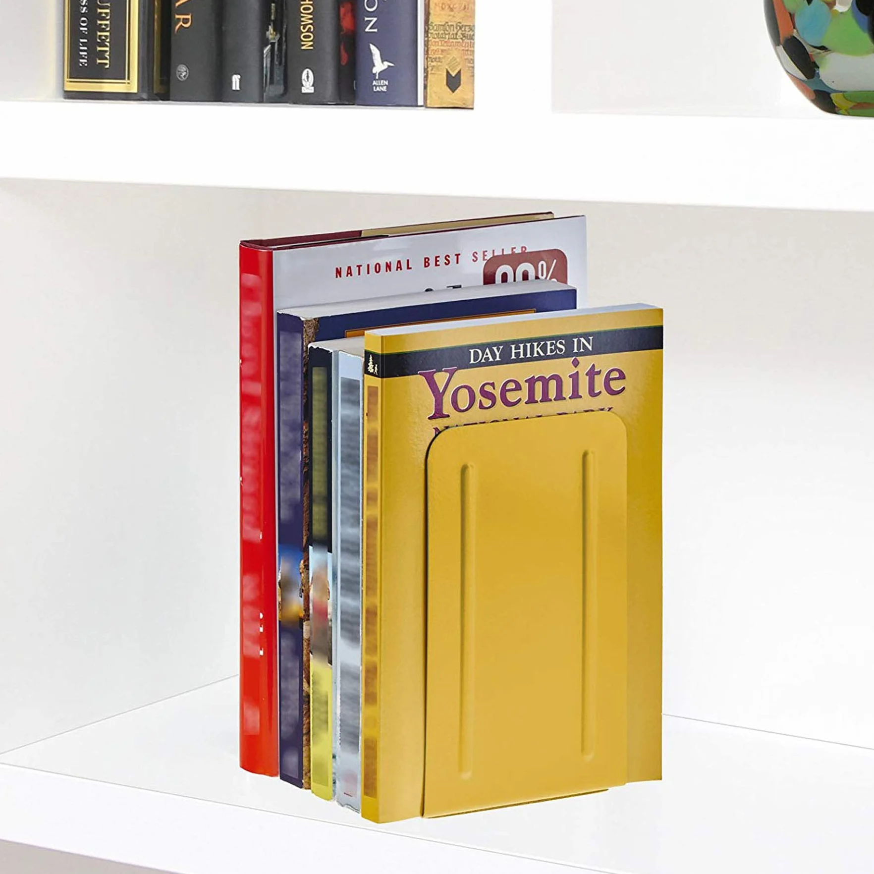 Acrimet Premium Sujetalibros de Metal Resistente (Color Amarillo) (Paquete de 1 par)