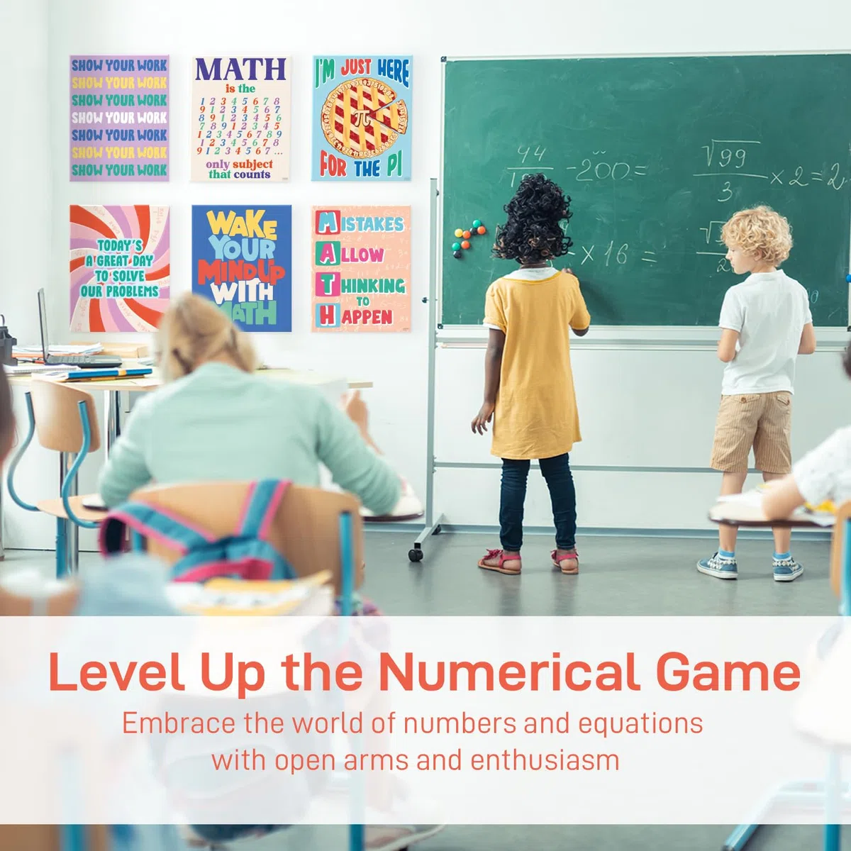 S&O - Pósteres de matemáticas para escuela primaria, exhibiciones aritméticas en el aula, impresiones espaciales de aprendizaje para matemáticas, tablas de números para el Instituto Intermedio,