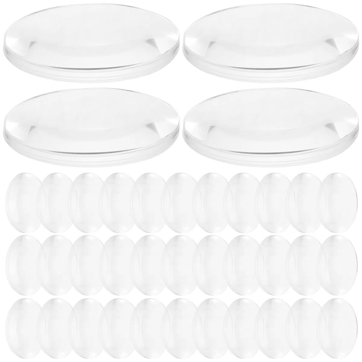 ULTECHNOVO 60 Lentes Convexas Dobles De 25 Mm De Diámetro Lentes De Vidrio Esféricas De Acrílico Transparente Trabajadas Ópticamente Con Bordes Esmerilados Para Aulas De Laboratorios De