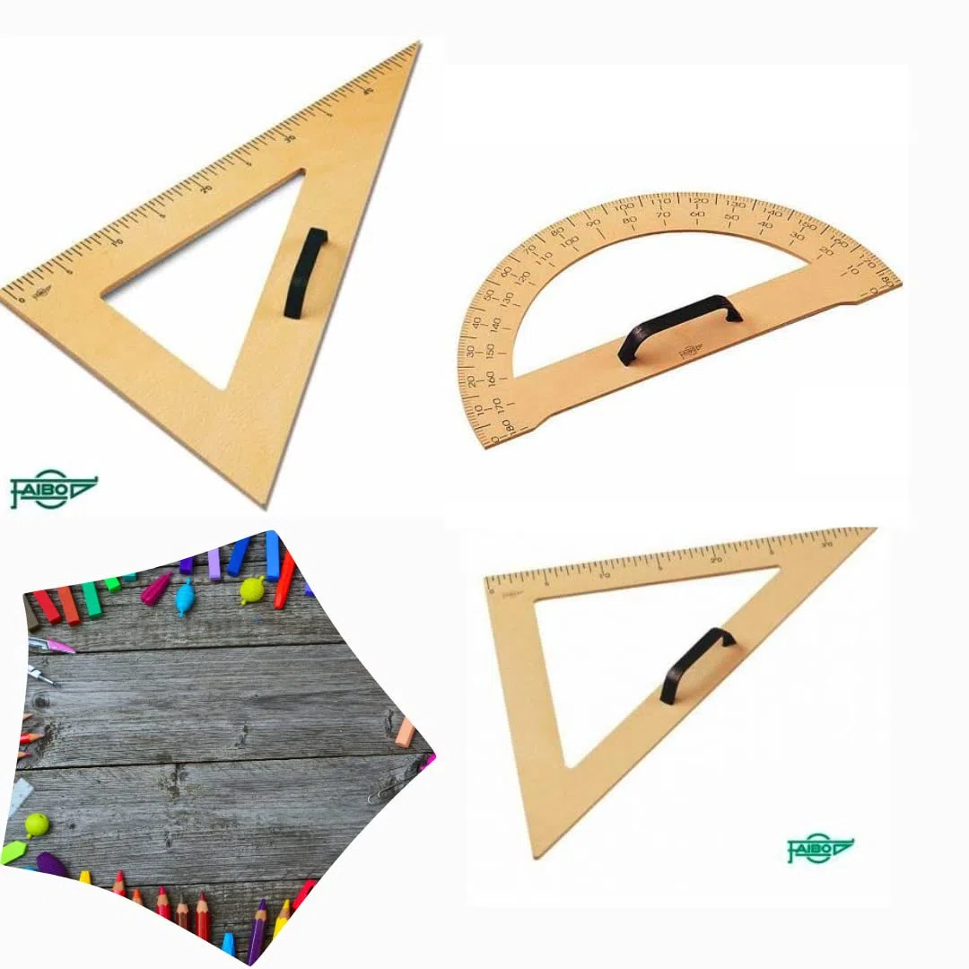 Material escolar - Herramientas de medición - Semicírculo 33,4 cm - Escuadra y Cartabón Pizarra 50 cm Graduado Plástico