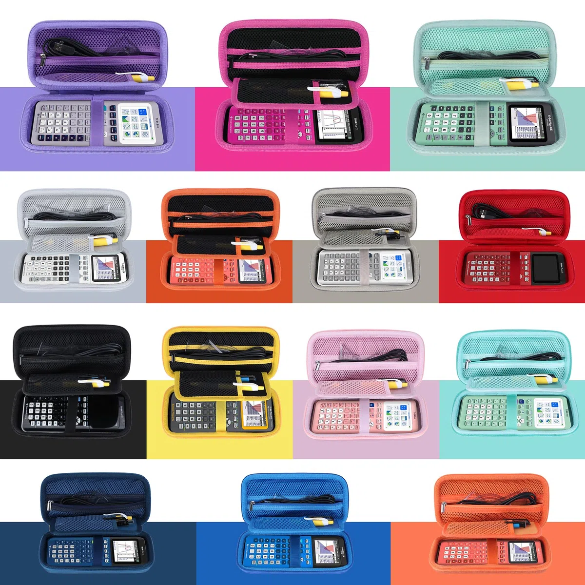 Dura Funda Protectora Compatible con Texas Instruments TI-84 EVO-T/TI-84 Plus/TI-84 Plus CE-T/TI-82/TI-Nspire CX II CAS/TI-89 Titanium/TI-83 Plus/TI-84 Plus CE calculadora gráfica (Negro)