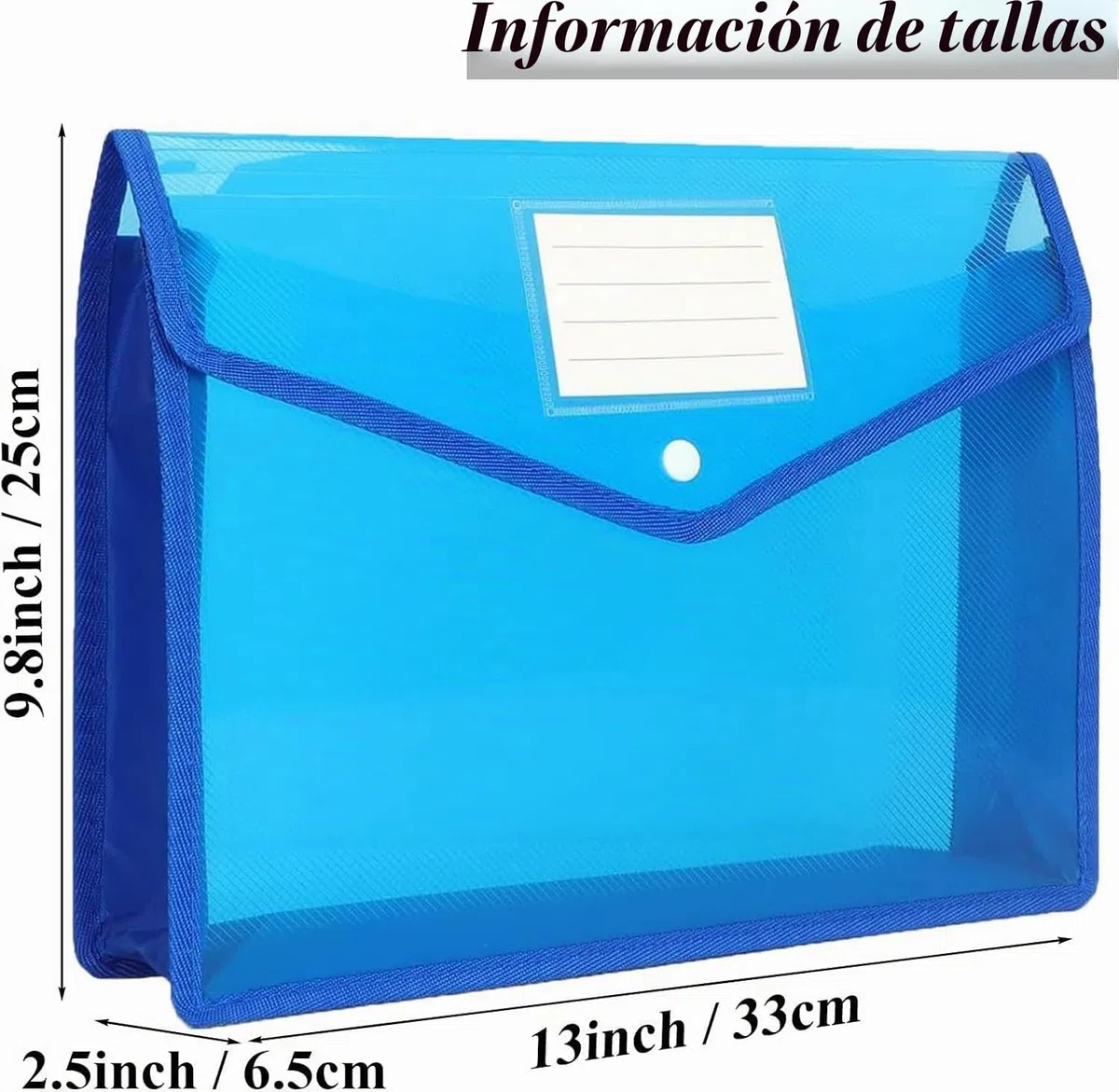 Carpeta de Archivos de Plástico A4, 8 Piezas Archivos de Plástico con Botones Carpeta Impermeable Documentos Premium Archivos Sobre Carpetas para Escuela, Oficina, Casa