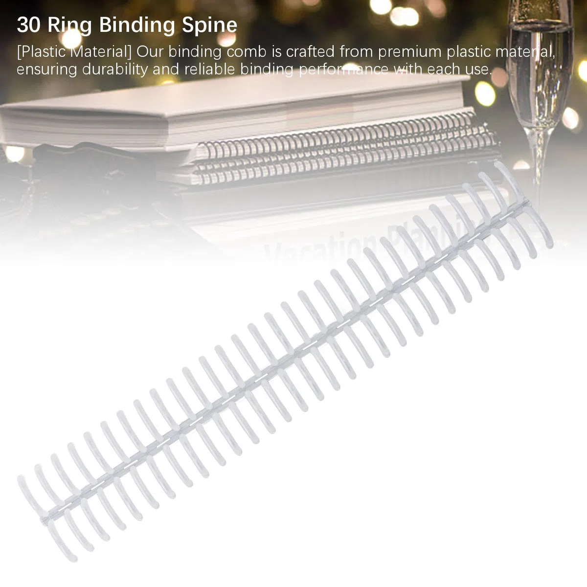 10 Peines Encuadernación Plástico 30 Anillos 19mm Capacidad 150 Hojas | Bobinas Espiral Transparente para Documentos A4 B5 A5 Oficina Escuela