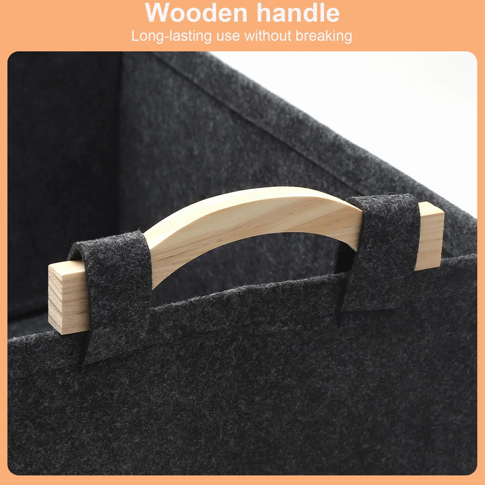 APOMOONS 2 Cestas de Fieltro Grises con Asa Plegables para Guardar Juguetes de Perro Cestas Organizadoras de Fieltro para Guardar Snacks Cosas Pequeñas Ropa Sucia