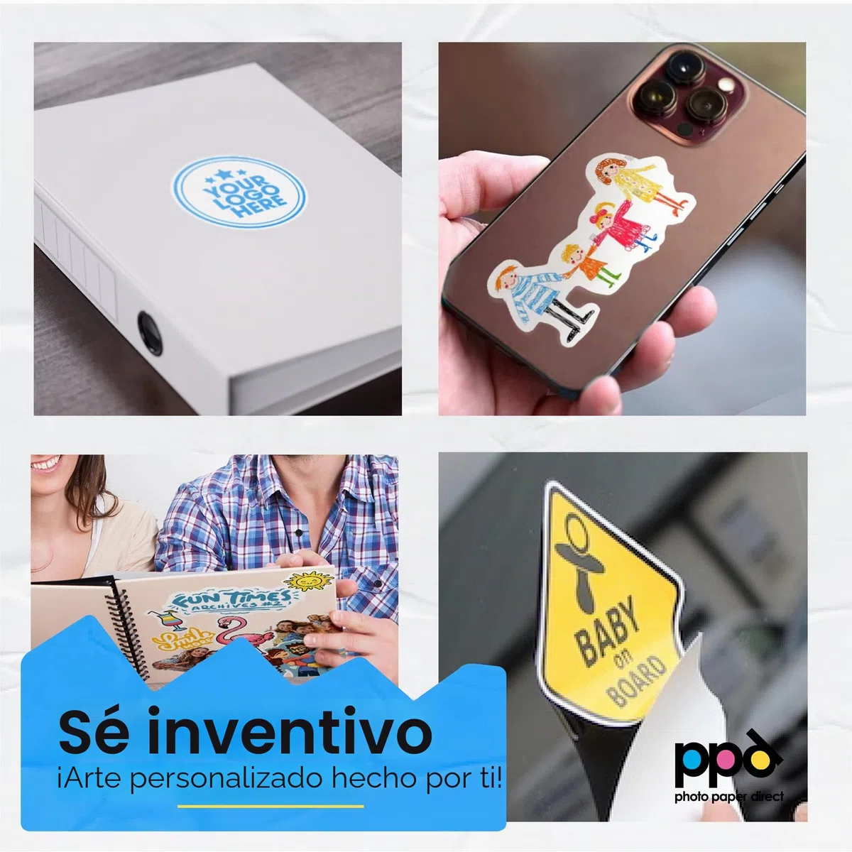 PPD Inkjet - A4 x 20 Pegatinas de Vinilo Autoadhesivo Brillante Imprimible de Grado Comercial - Calidad Fotográfica y A Prueba de Desgarro - Para Impresora de Inyección de Tinta - PPD-36-20