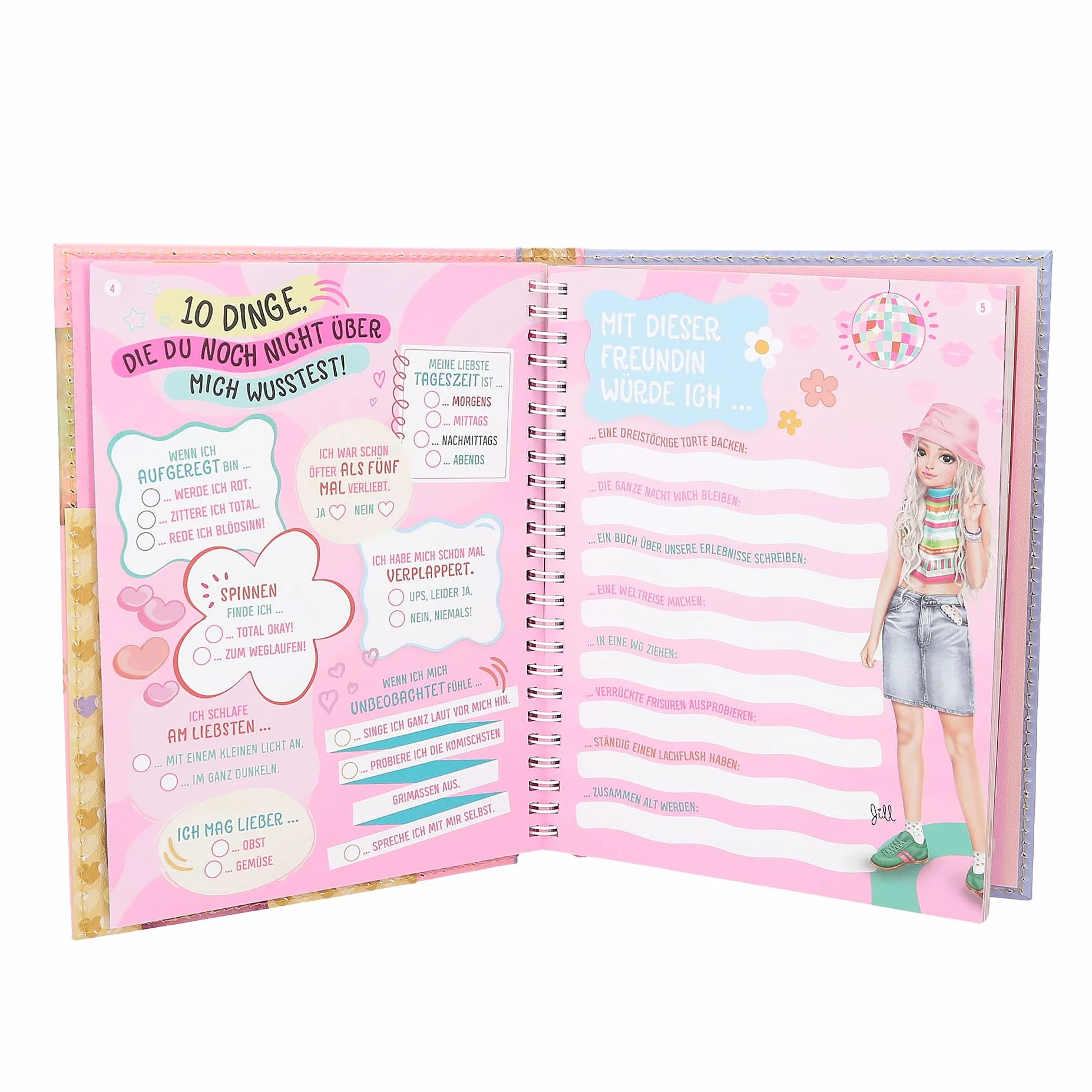Depesche 12973 TOPModel - Libro de Las Mejores Amigas en Rosa, con Motivo de Modelos, Libro de Amigas con 110 páginas para Escribir a Tus Amigas