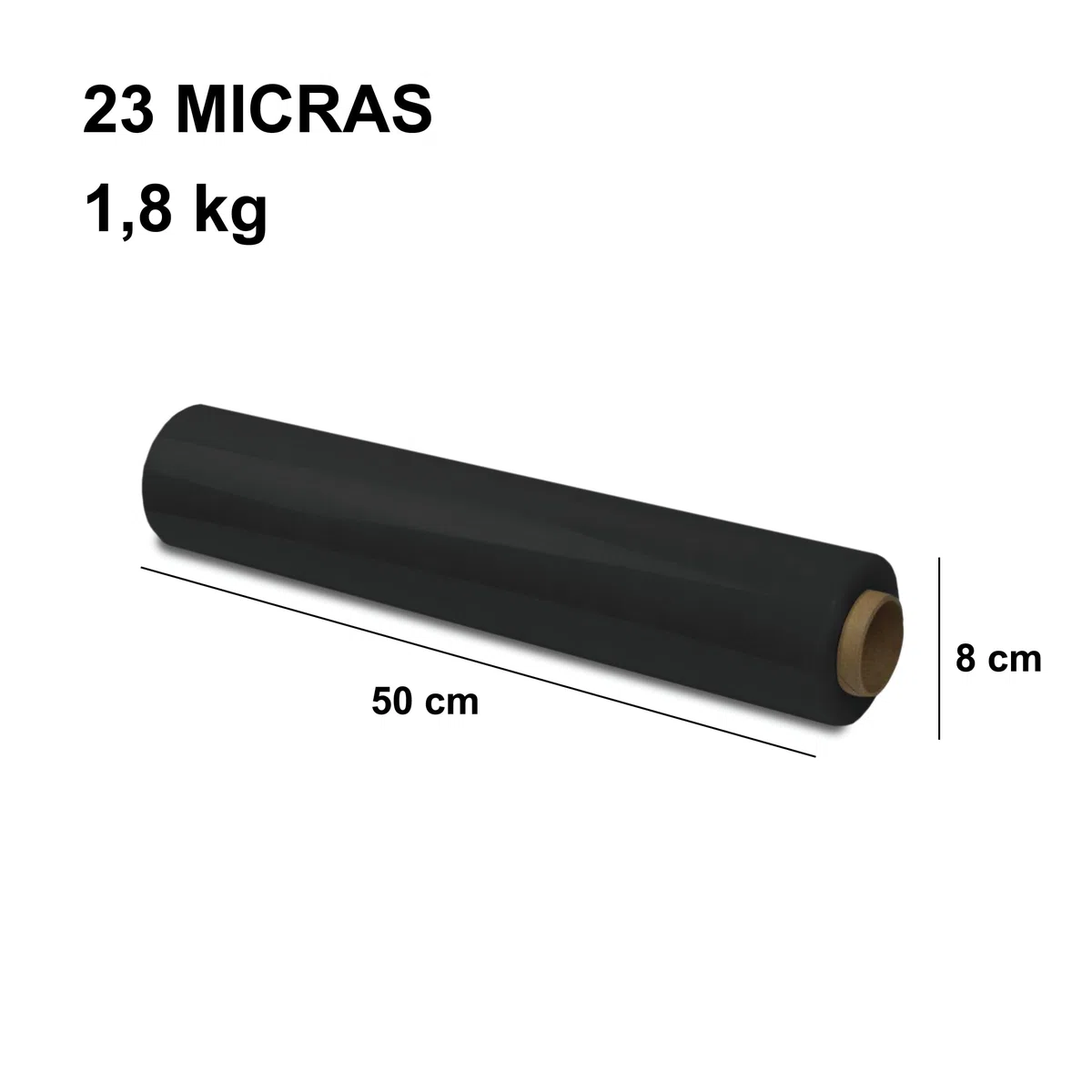 Casterli - Film Estirable 23 Micras 2kg,Film para Embalaje Industrial y para Paletizar, Rollo de Papel Film Resistente de Plástico con Alta Elasticidad para Mudanzas y Envíos (Negro, 2 Unidades)