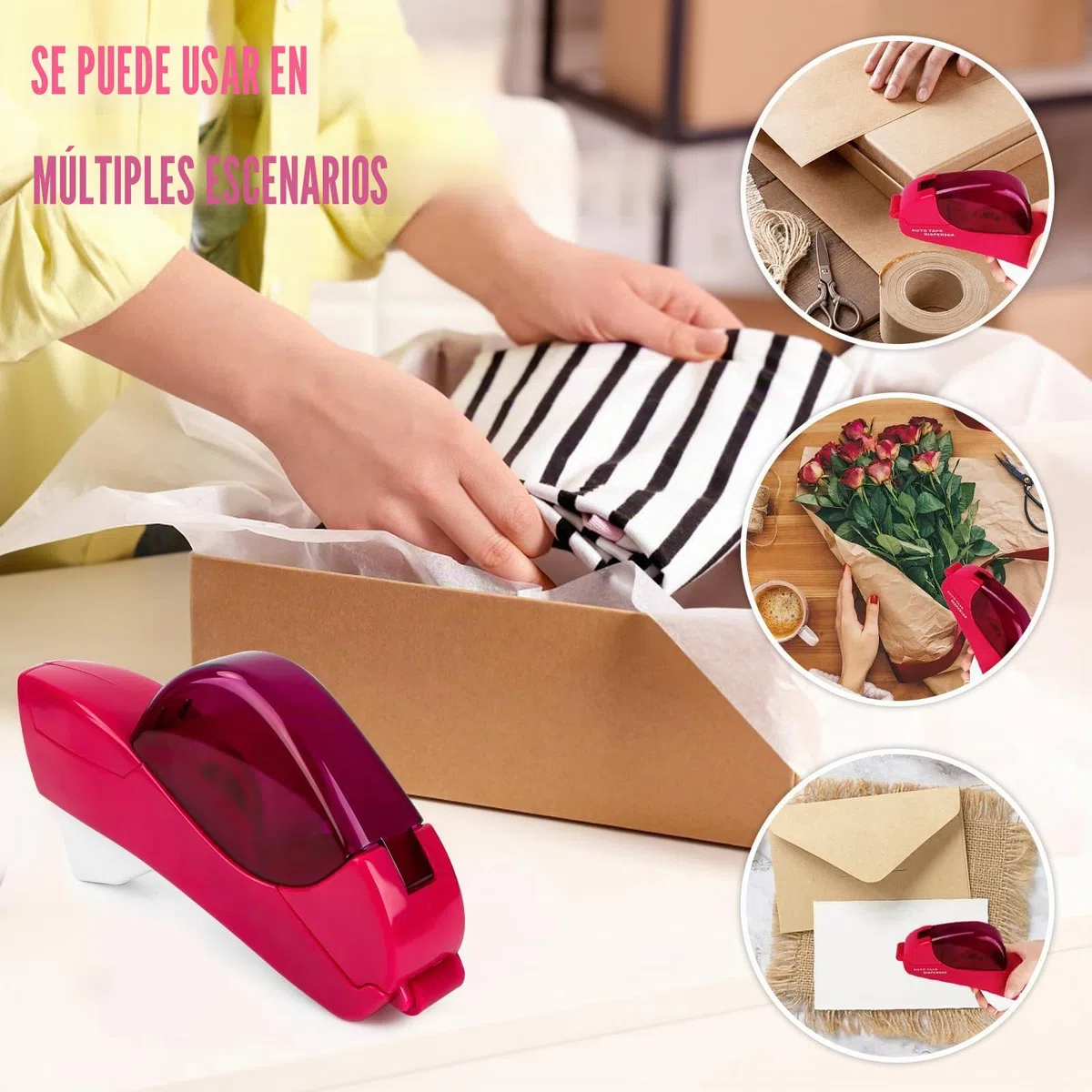 Dispensador automático de cinta adhesiva, dispensador de cinta, dispensador pequeño, dispensador de tiras adhesivas, dispensador de cinta adhesiva, dispensador semiautomático de cinta adhesiva