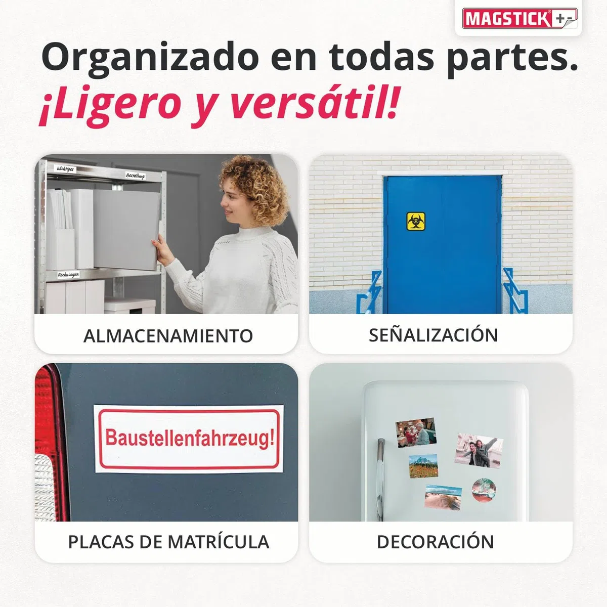 Juego de 10 papeles magnéticos I blanco I DIN A4 I reverso magnético I imprimible con impresoras de chorro de tinta estándar I para etiquetado, impresión o papel fotográfico magnético I mag220
