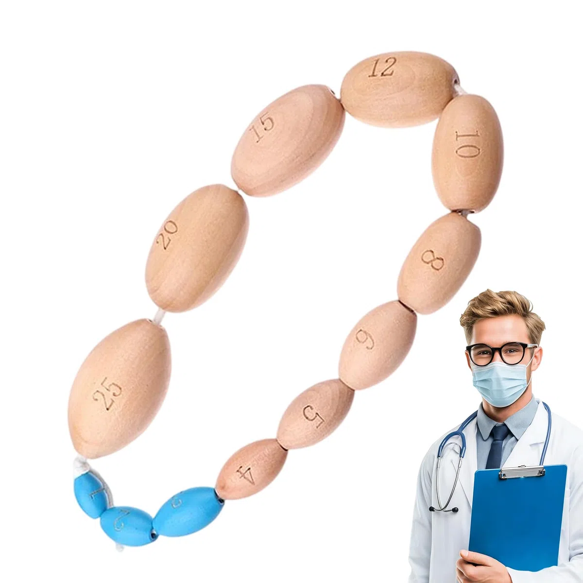 Prader - Orquidómetro de madera – Endocrino | Wood Prader Balls Orquidómetro Medición para Pediatra, Hospital, Clínica, Educación Doméstica, Laboratorio, Endocrinólogo