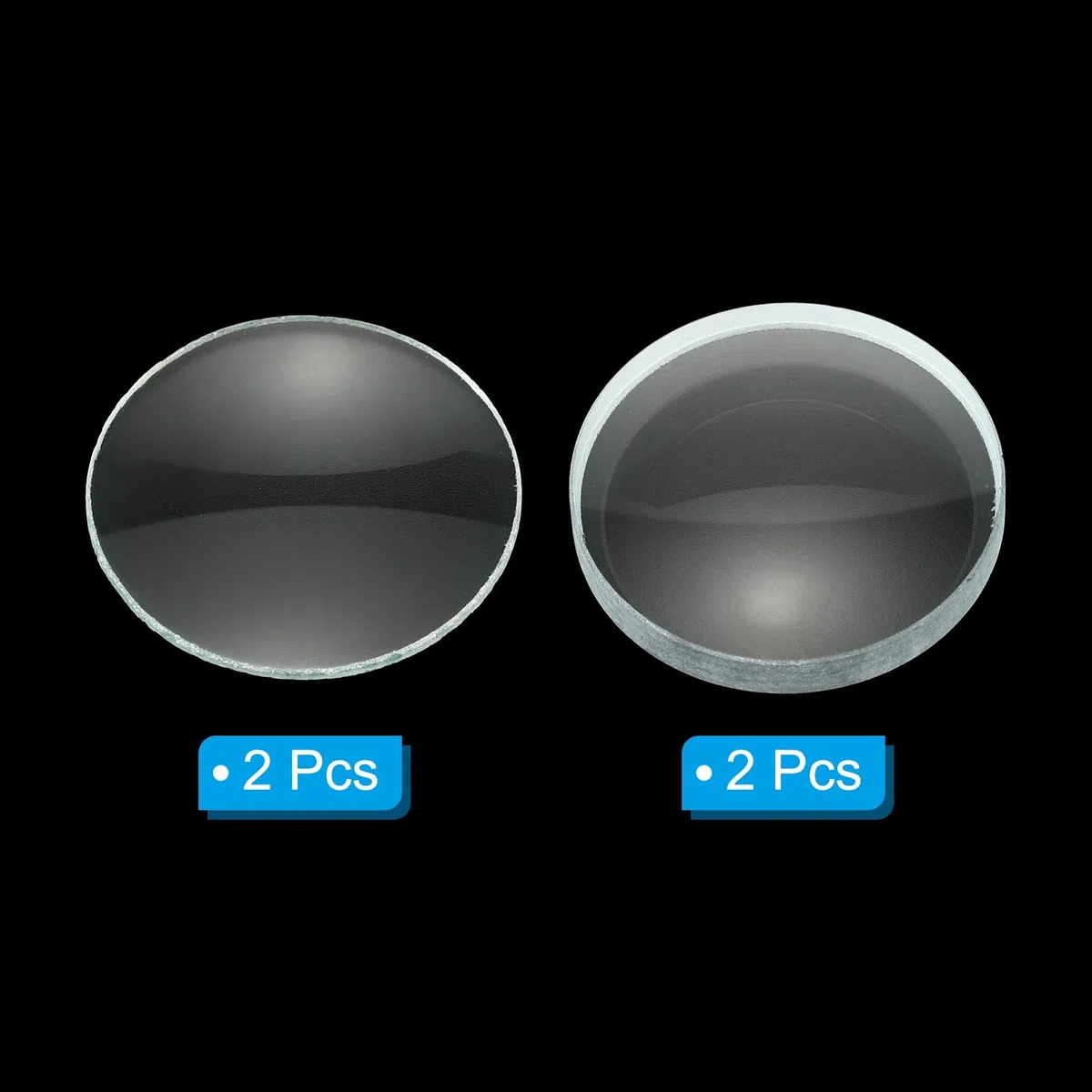 PATIKIL Lente doble convexa, 100-100 mm de longitud focal de 40 mm de diámetro, lente telescópica de aumento de vidrio redondo, juego de prueba de borde de tierra para óptica de clase de física de