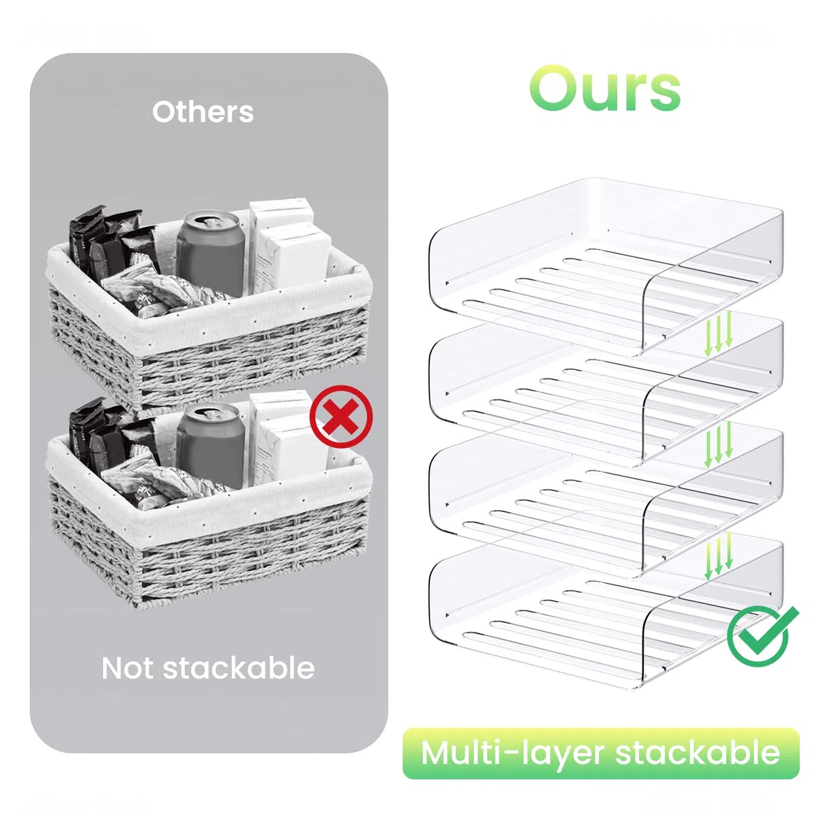 Tomorotec Set de bandejas para Carta A4, Pet Transparente, Organizador apilable para Documentos, Archivos y Libros, Carga Lateral, Base Antideslizante y Soporte de apilado Convexo (2 Retrato)