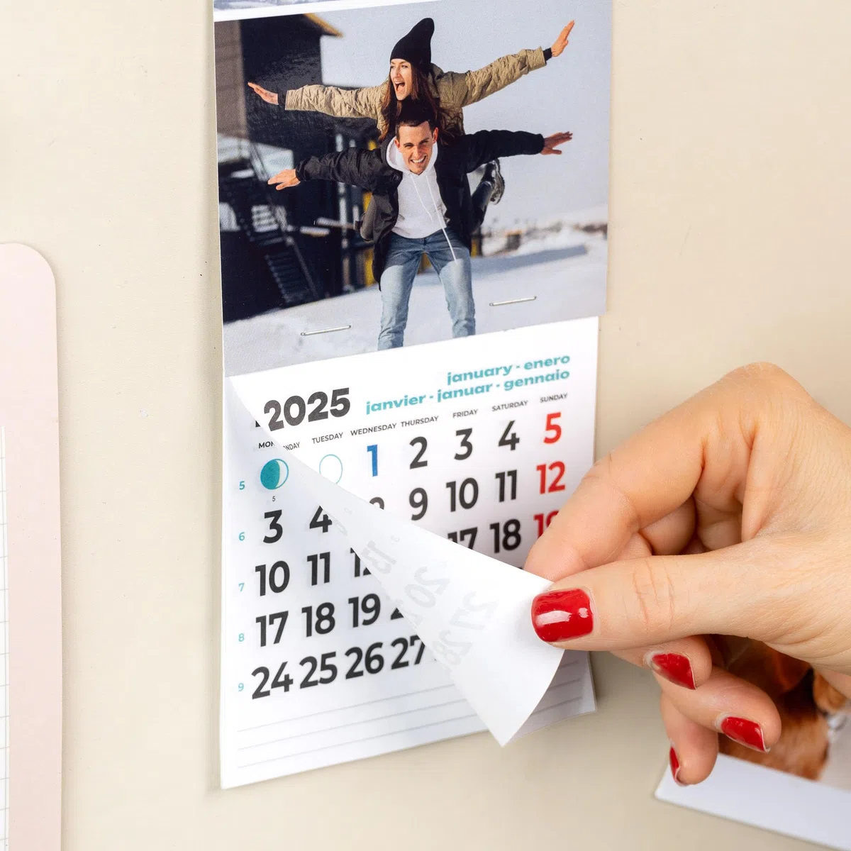 Wanapix | Calendario Nevera 2026 Personalizado | Calendario Magnetico con Fotos | Con Iman para Nevera | 10x27 cm | 100% Personalizado