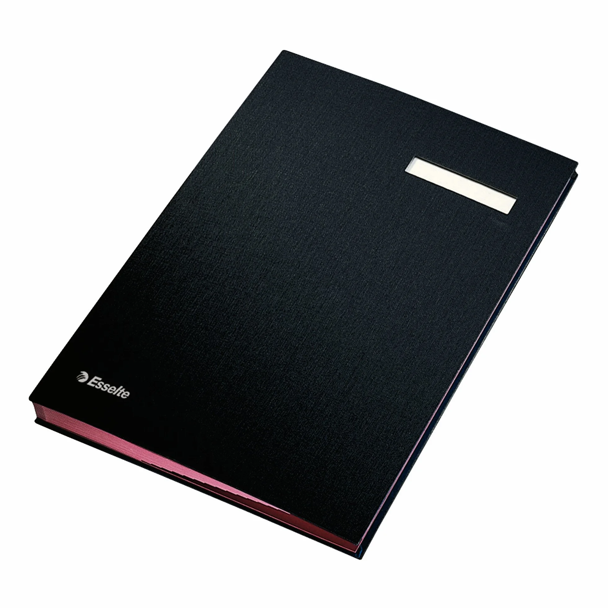 ESSELTE 621061 - Portafirmas fuelle 20 separadores forrado color negro