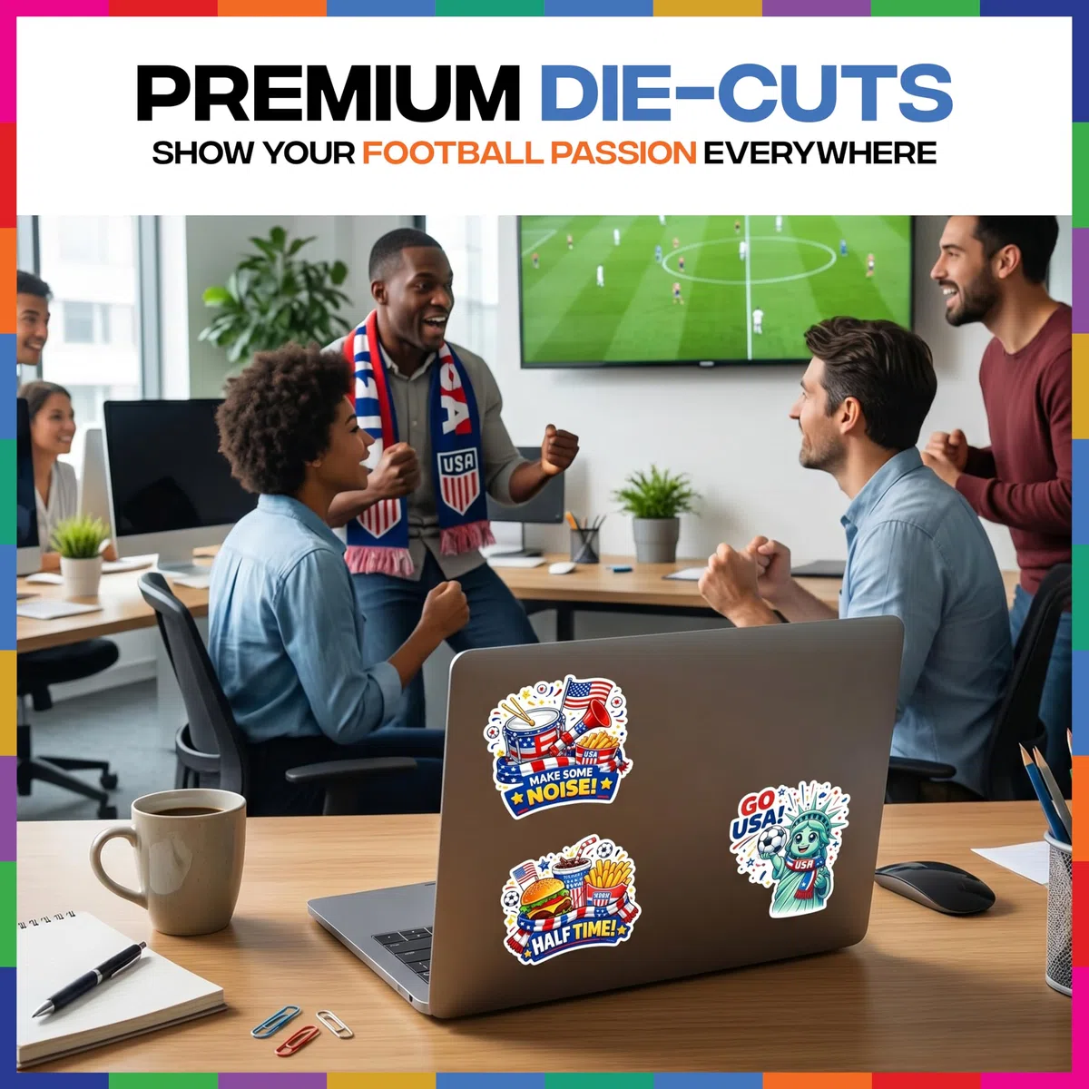 Gráfico de pared de fútbol 2026 con calcomanías de bandera de país y accesorios para partidos, calendario de pared del torneo mundial y planificador de pared para el hogar, oficina y