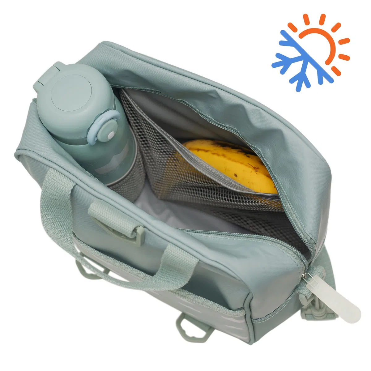 Olmitos - Mochila Infantil Isotérmica MERIENBAG – Bolsa Térmica Aislante para Comida y Termo de Bebé, Fácil Limpieza, Uso como Mochila o Bandolera, Ideal para guardería (Azul)