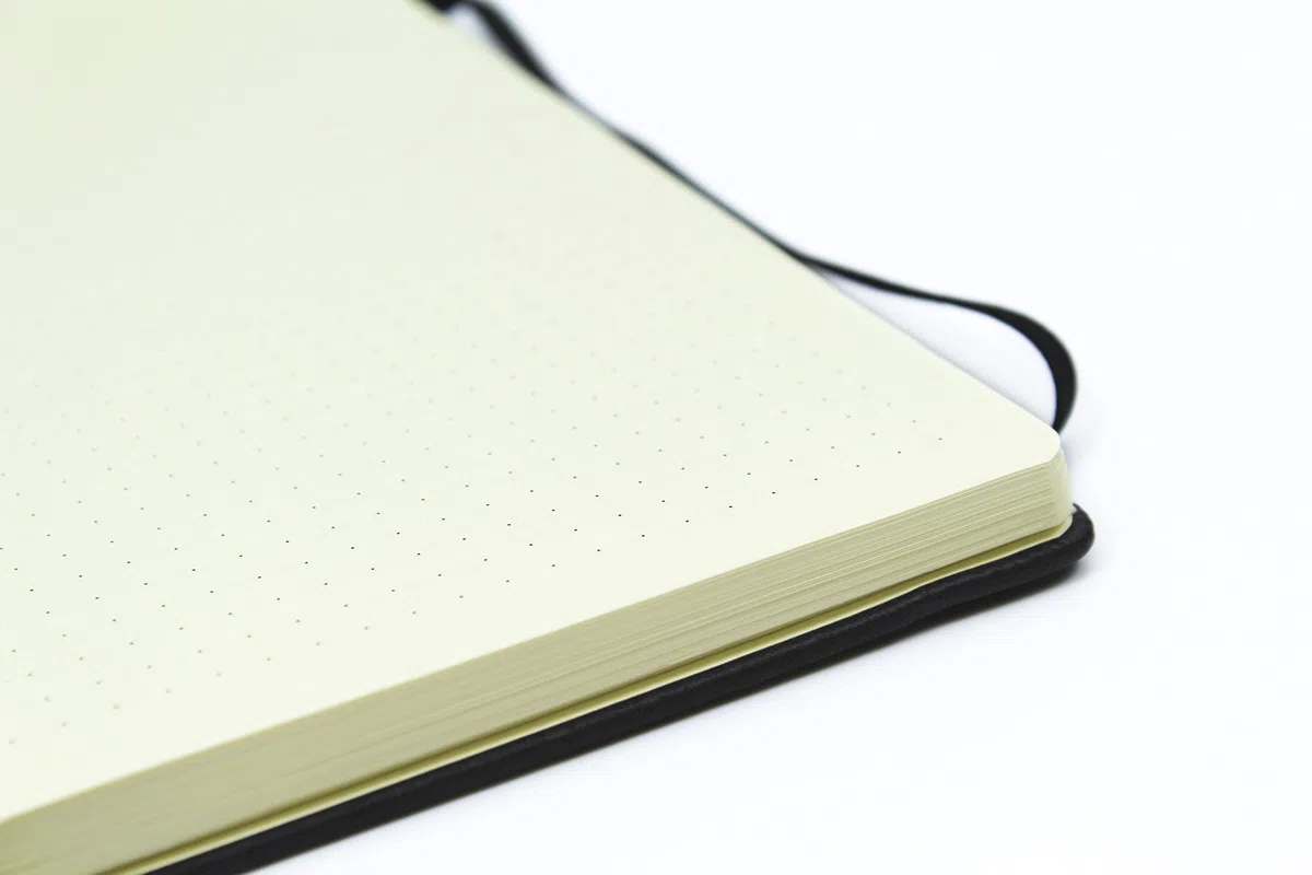 Silvine Cuaderno ejecutivo de tapa dura, tamaño A4, 160 páginas punteadas de papel marfil de 90 g/m², color negro