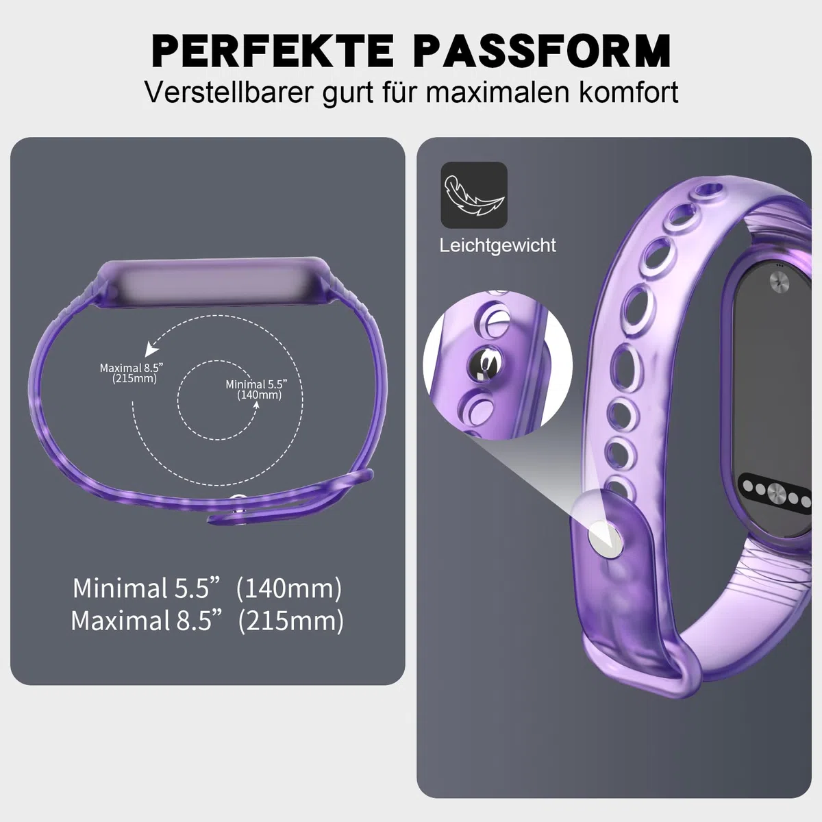 Carcasa de TPU para Paid Note Pin Voice Recorder con correa integrada, antigolpes, resistente a los arañazos, a prueba de polvo, ligera y duradera, ideal para el uso diario (morado claro)