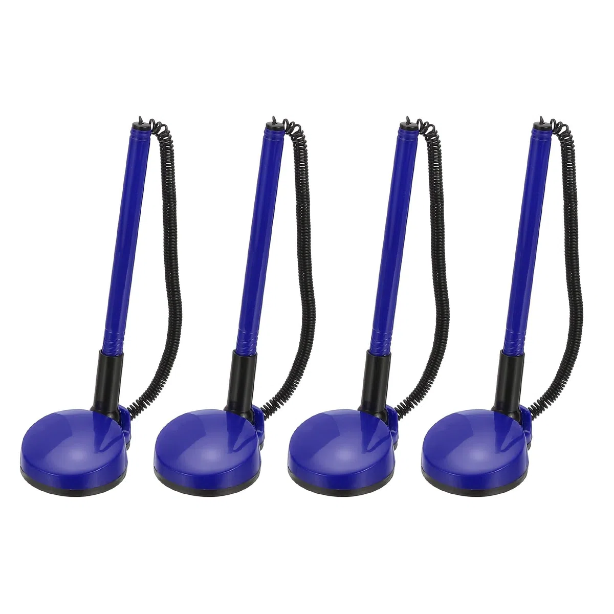 PATIKIL 4 Pcs Bolígrafo Seguro Con Cadena Adhesiva Y Soporte Para Bolígrafo De Seguridad, Bolígrafos De Recepción Para Escritorio Recambios De Tinta Negra, Azul Oscuro