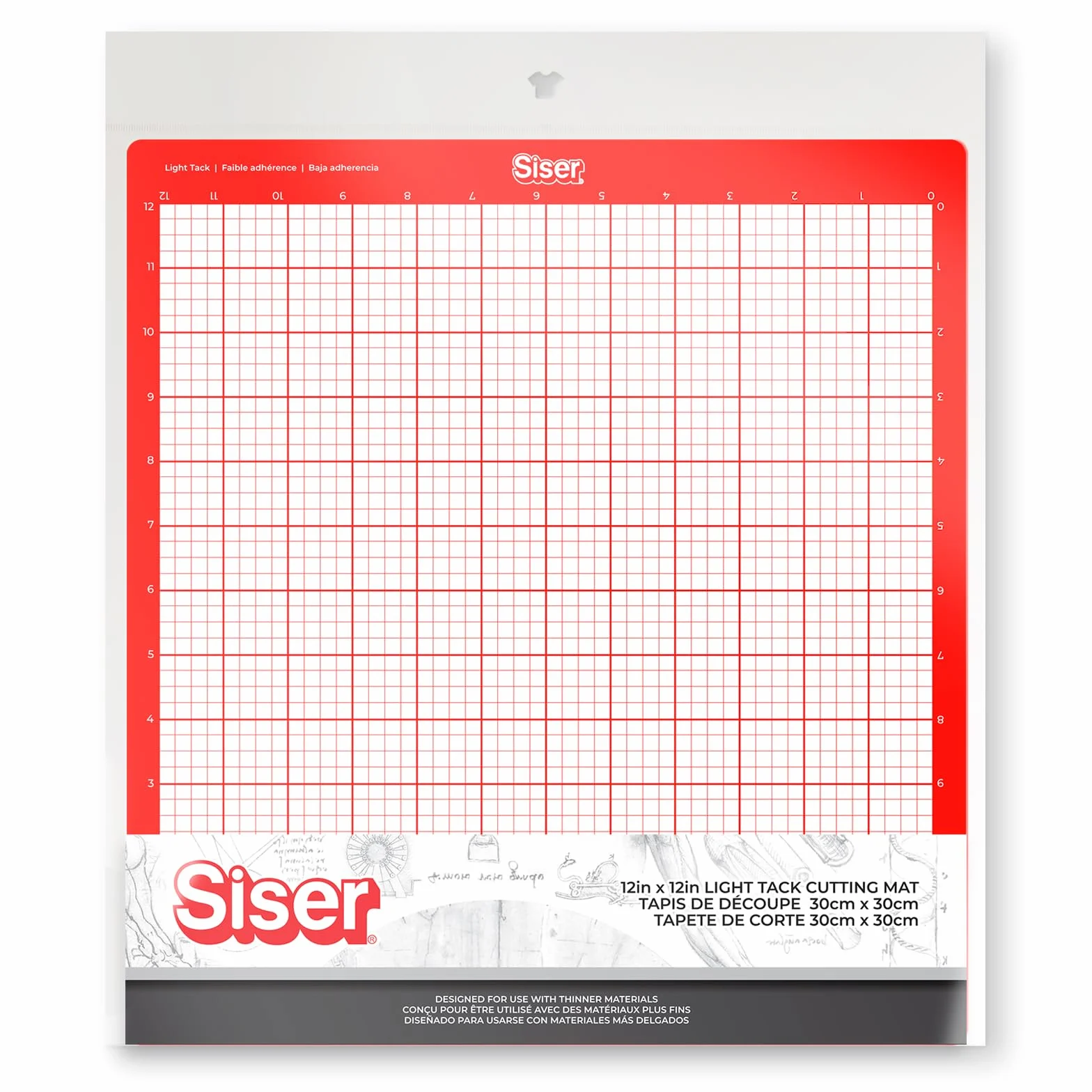 Siser Alfombrilla de corte Light Tack 30 x 30 cm – baja adherencia, ideal para materiales ligeros. Cortes precisos y precisos en vinilo autoadhesivo y papel