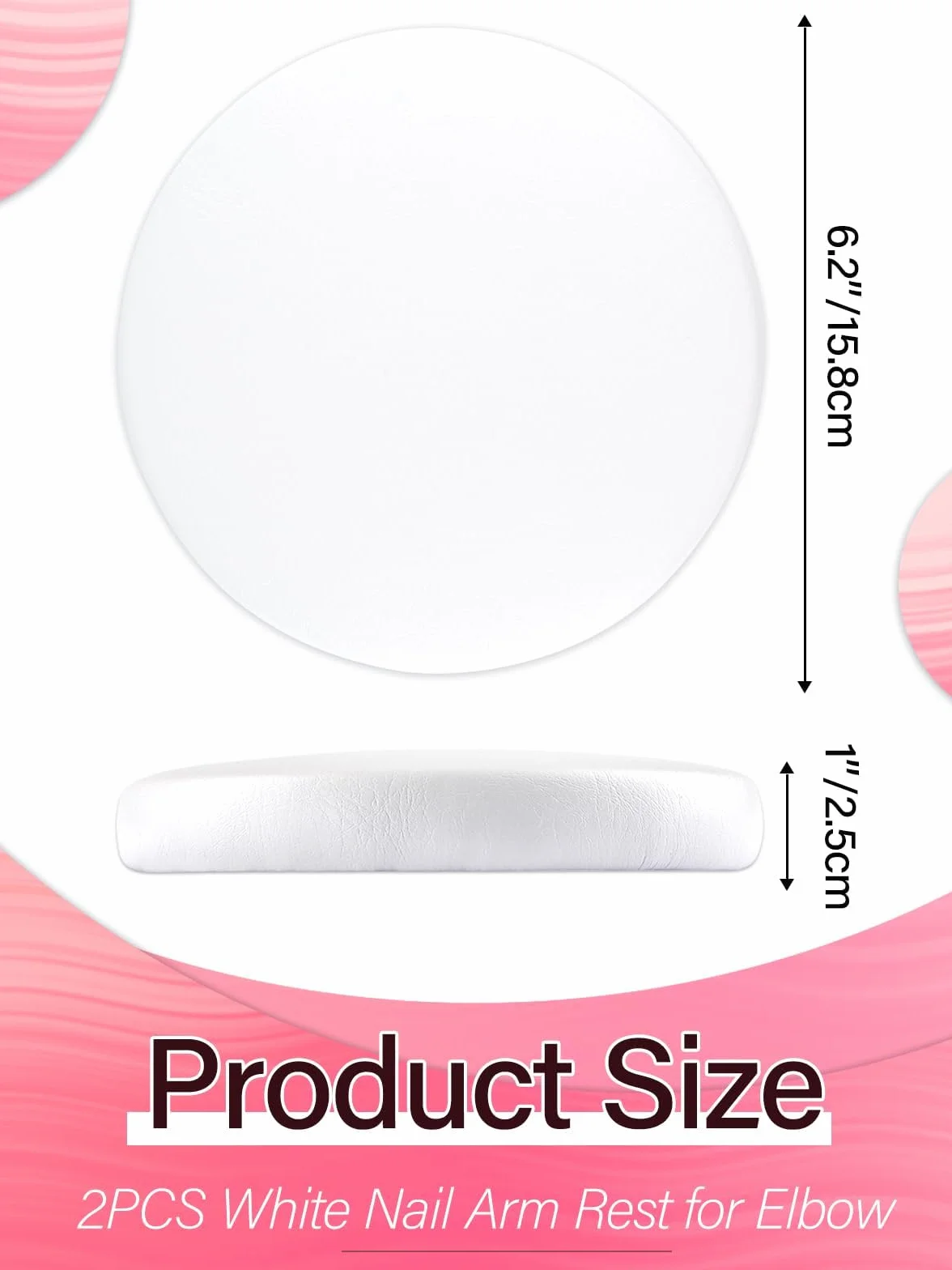 2PCS Nail Tech Elbow Rest, TOROKOM Descanso de Codos para Técnicos de Uñas, Descanso de Codospara Manicura, Reposabrazos para Manos en Uñas (Blanco)