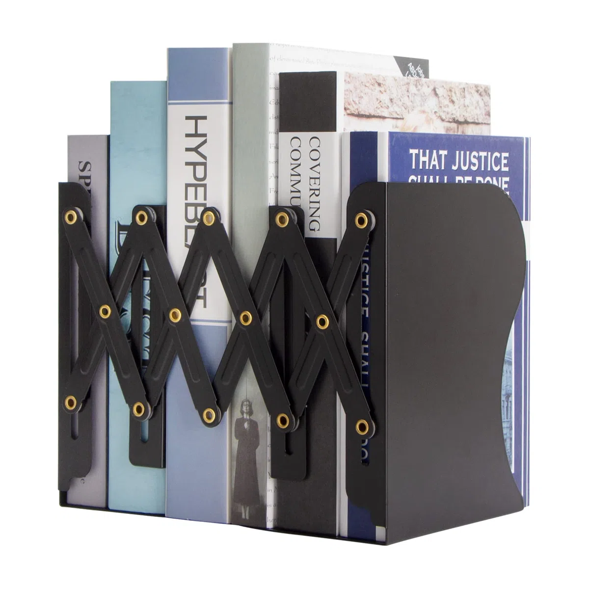 Aobopar Sujetalibros Ajustables, sujetalibros de Metal para Libros Pesados, Soporte para Libros de Escritorio para estantes, Organizador de Libros para Escritorio, Adecuado para Oficina, hogar y