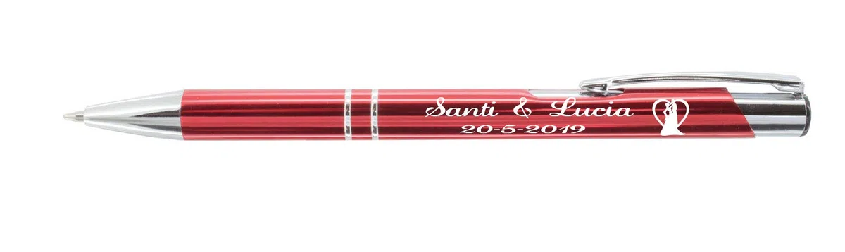 regalo grabado - 15 Bolígrafos Personalizados Metálicos | Grabado de Texto 2 Líneas o Logo | Regalo para Invitados Boda, Comunión, Bautizo, Cumpleaños y Eventos |Bolígrafos Empresas | Unidades (15)