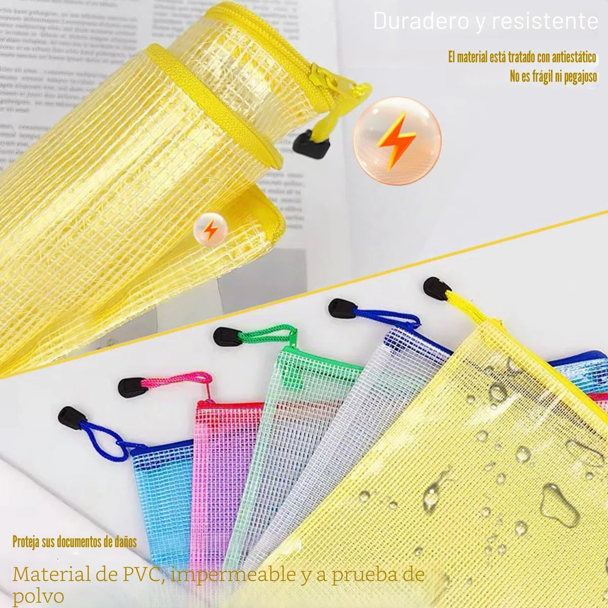 Bolsas de Archivo de Cremallera A3+A4+A5+A6, 20 Piezas Bolsas de Documentos para Organizar el Almacenamiento, Bolsa de Malla Impermeable de PVC para Oficina Papel Cosméticos y Accesorios de Viaje