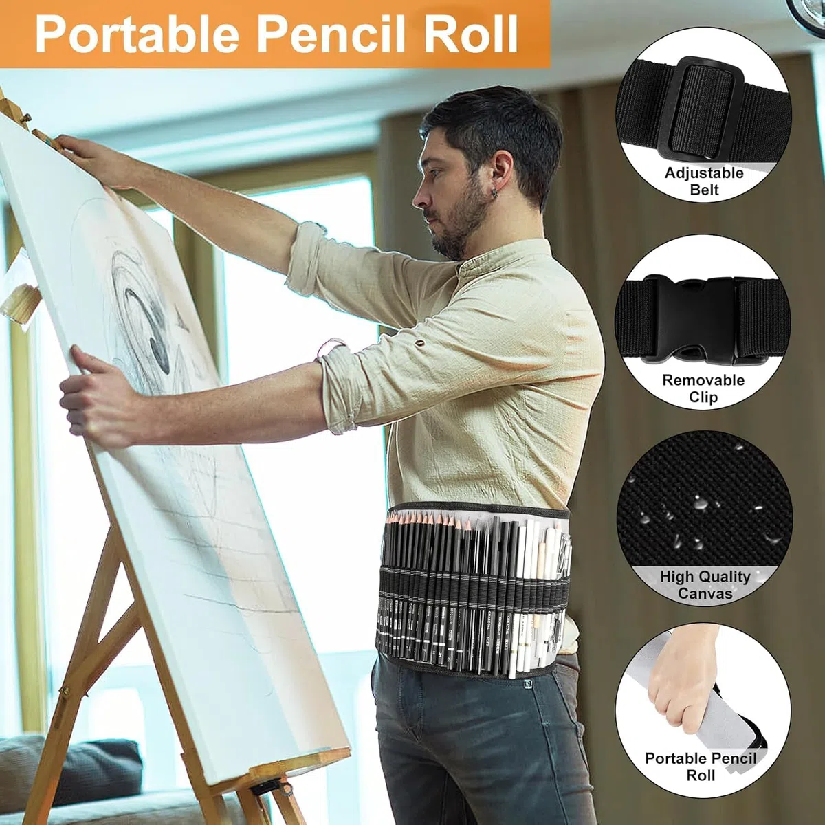 Juego de 60 lápices de dibujo, lápices de bocetos, Set Dibujo Profesional del Artista, suministros de arte con libro de bocetos de 3 colores, grafito, pastel, carboncillo,piezas de dibujo