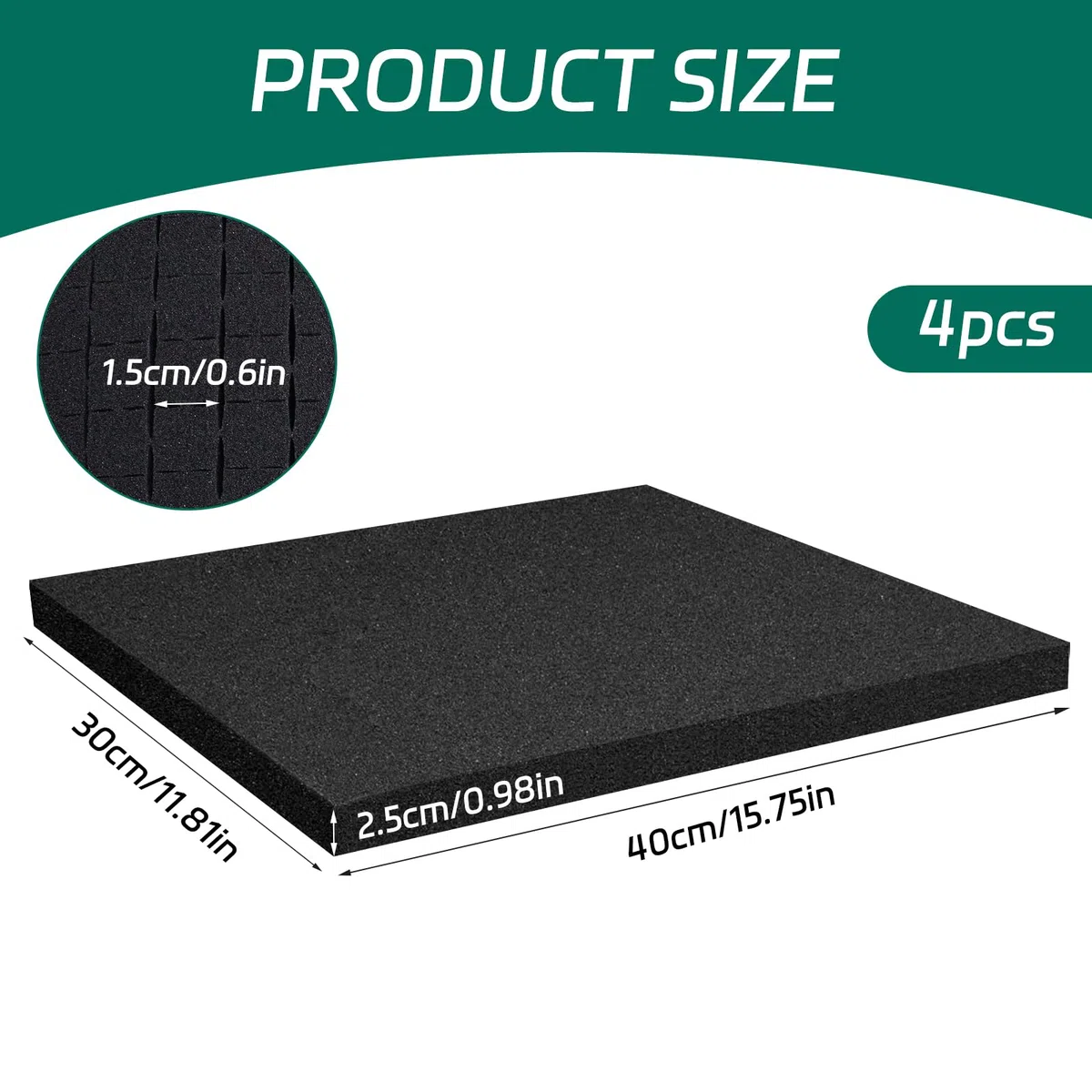 4 piezas de espuma protectora, espuma cortada de 40x30cm, insertos de esponja antigolpes precortados para cámaras de herramientas de embalaje (altura 25 mm)