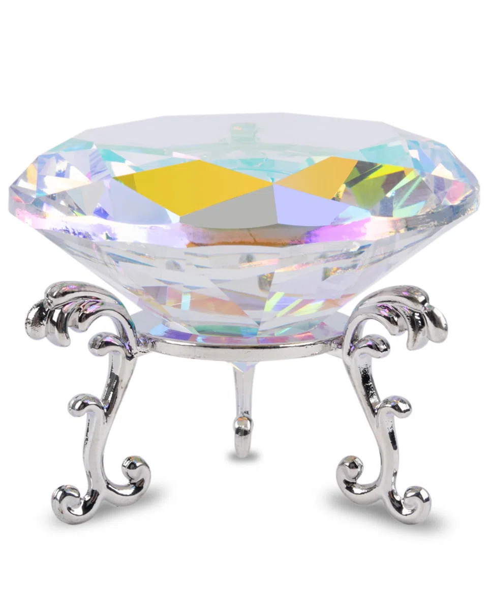 Pisapapeles de Cristal de 80 mm con Forma de Diamante con Soporte para Decoración del Hogar para Decoración de Bodas Fiestas Decoraciones