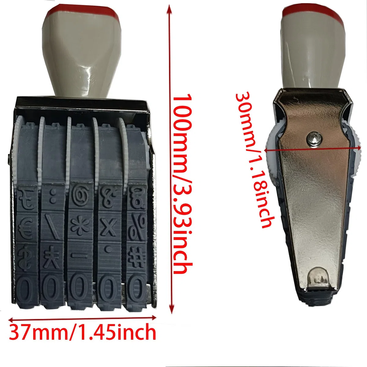 ZENG 5 Digits Sello de numeración Ajustable,Oficina Sello 5 Bandas 7mm x 5mm De Caucho 0-9 Números Números,Tamaño de impresión 7 x 35 mm-negro