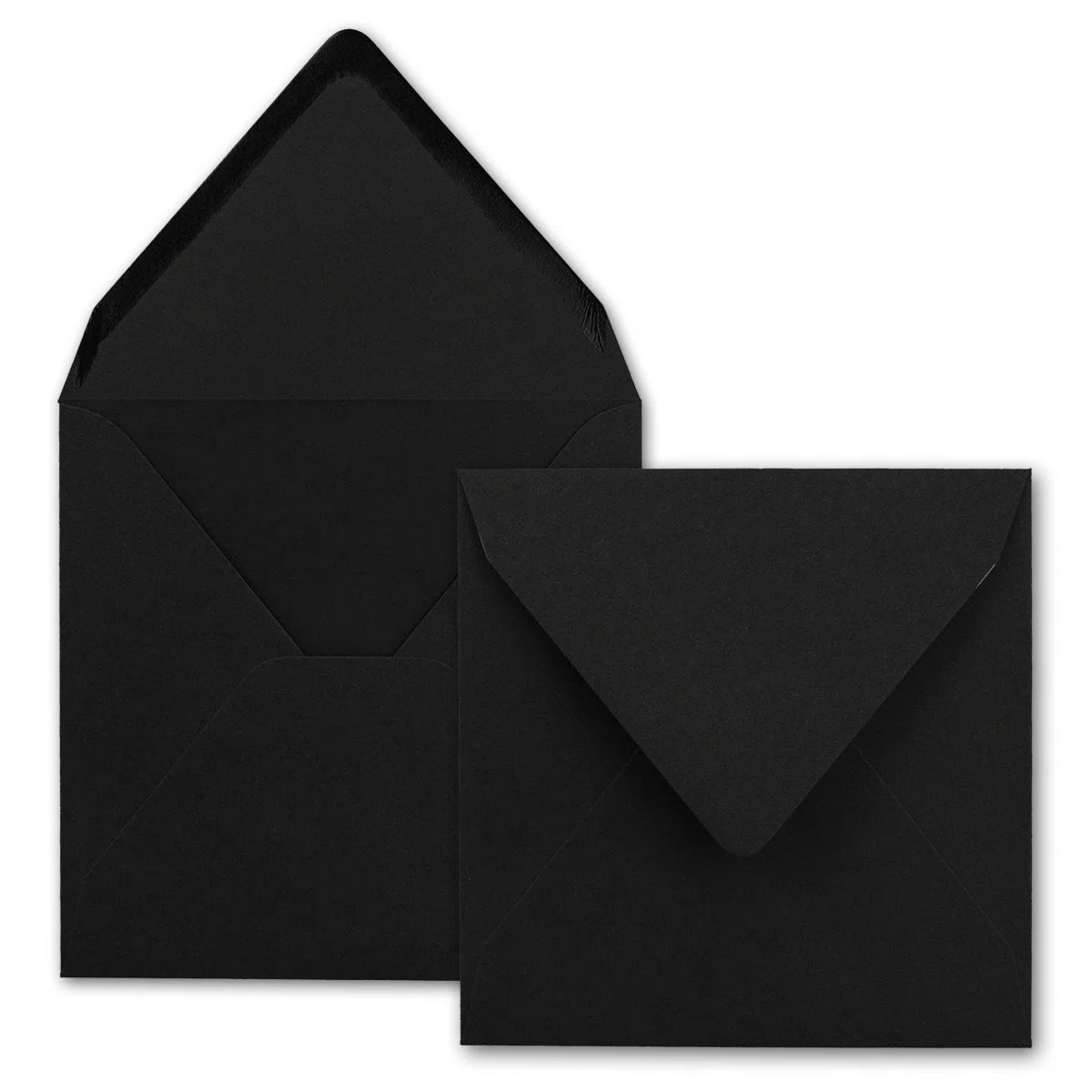 50x Sobres cuadrados en negro - 15,5 x 15,5 cm - sin ventana, con cola húmeda - 110 g/m² - Para tarjetas de invitación a bodas, cumpleaños y más - Serie FarbenFroh