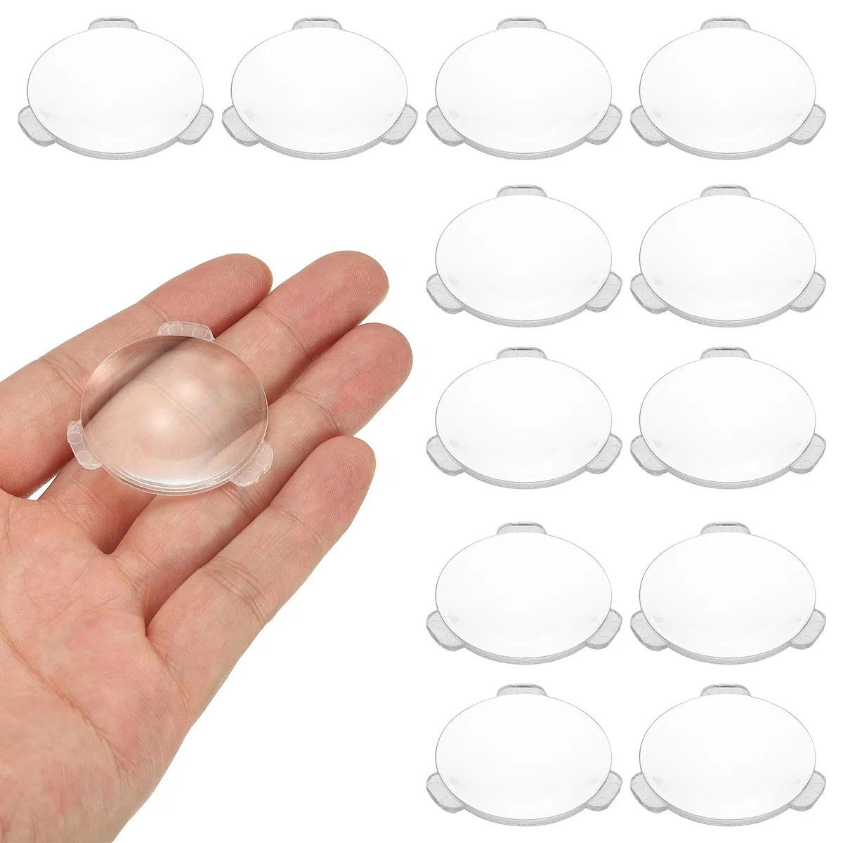 PATIKIL 12 Piezas Lente Biconvexa, 34mm Diámetro 42mm Distancia Focal Lentes Ópticas Asféricas Lupa Pesapapeles Acrílico Doble Convexo Para DIY Oficina Casa Experimentos Ciencia Telescopio