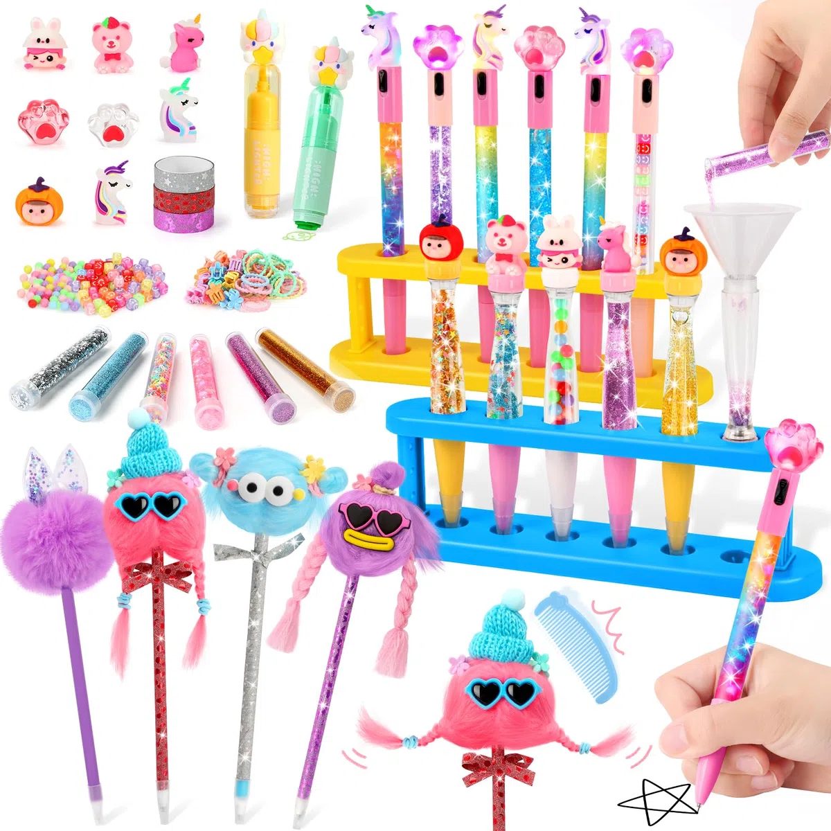 Charmofun Laboratorio de Bolígrafos, Kit de Creación de Bolígrafos, Juego Hacer Crear Bolígrafo Personalizado, Fábrica Bolígrafo Propios, Kit Creativo Manualidades Niñas y Niños (Edición Estándar)