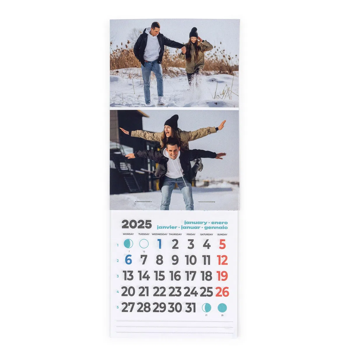 Wanapix | Calendario Nevera 2026 Personalizado | Calendario Magnetico con Fotos | Con Iman para Nevera | 10x27 cm | 100% Personalizado