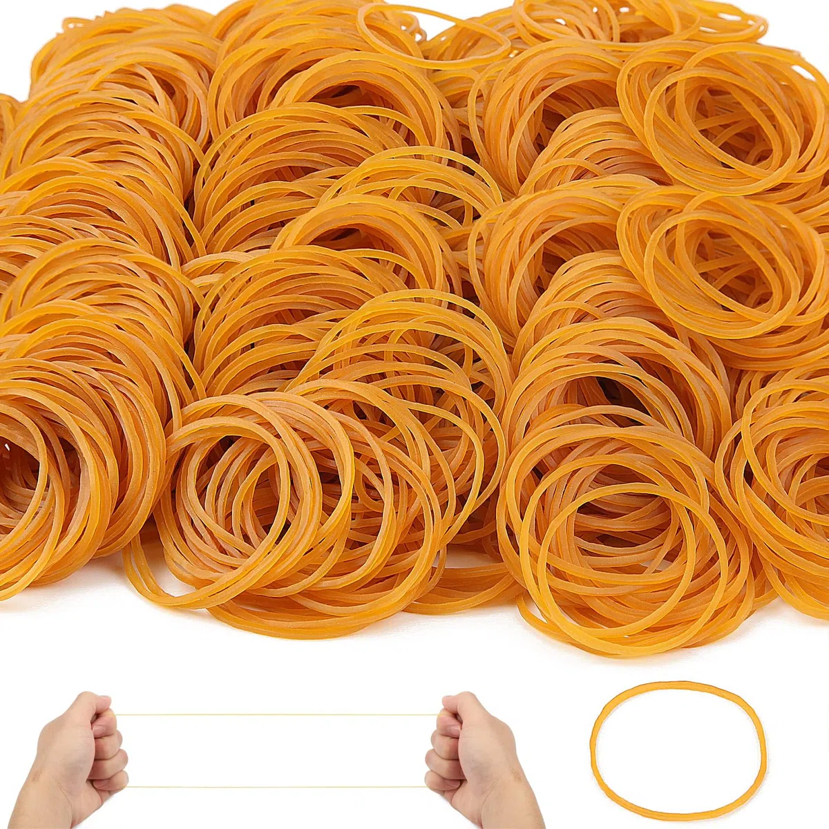 1500 Piezas Gomas Elasticas 450g Gomas para Carpetas Gomas Elásticas Finas Amarillo para Oficina Material Escolar para Hogar Gomas Artesaní Industrial DIY (38 * 1.4mm)