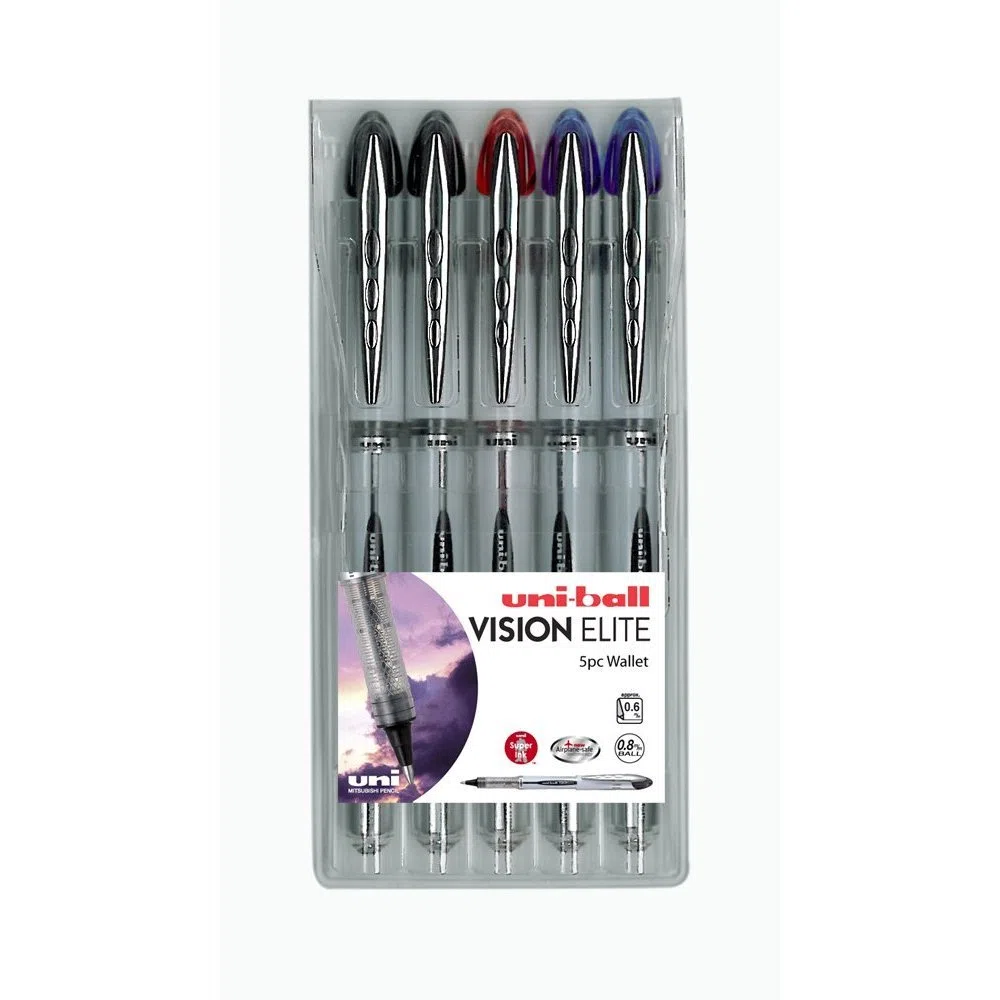 Uni-Ball Vision Elite UB-200 - Bolígrafo de tinta líquida (5 unidades)