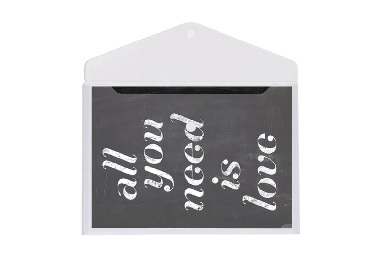 Pack 5 Ud. Carpeta Sobre Cierre de V-lock Tamaño 50 x 70 CM (POSTERS) - REF 91761 - Formato Extra Grande en Color Cristal by Office Box.