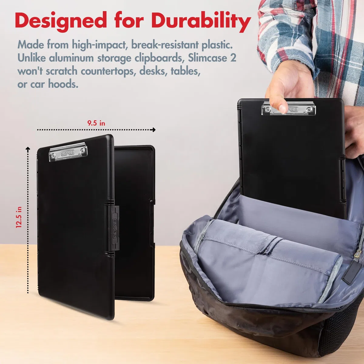 Dexas 3517-91 Slimcase 2 Portapapeles de almacenamiento con apertura lateral, negro. Organiza con estilo para el hogar, la escuela, el trabajo o los oficios. Ideal para profesores, enfermeras,