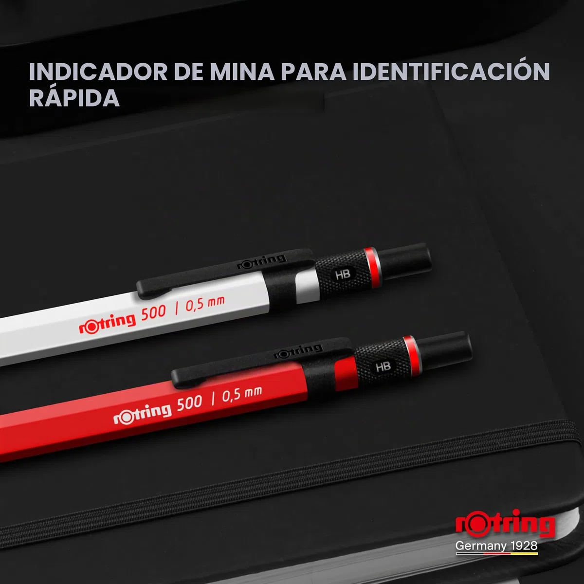Rotring 500 portaminas de 0,7 mm, cuerpo negro