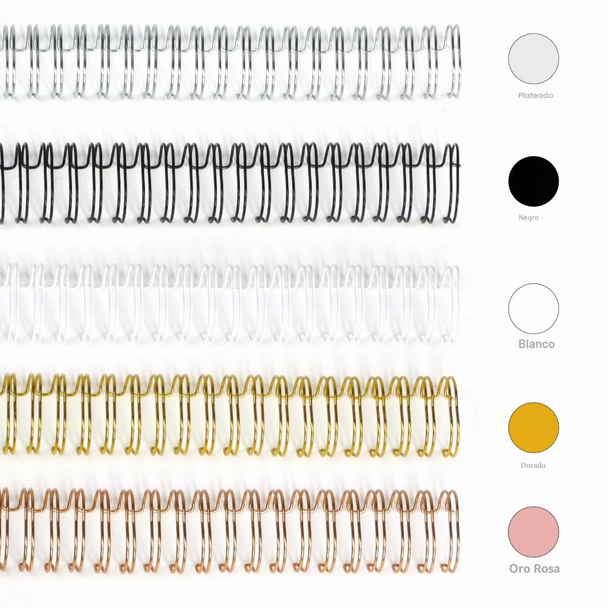 RAYSON Lomos de encuadernación de alambre, 34 bucles, colores mixtos, 40 hojas, paso 3:1, 7,9 mm, A4, paquete de 100