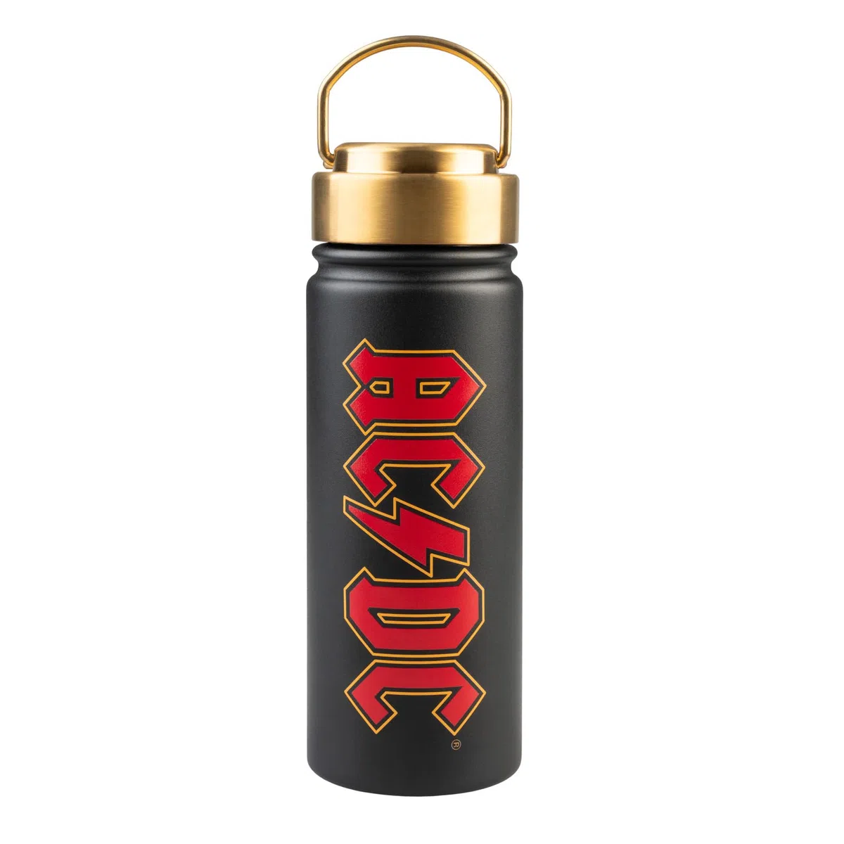 Cantimplora acero inoxidable AC DC - Botella agua gimnasio Termica 550 ml | Water bottle Tapon Hermetico, Asa y Aislamiento Doble pared Frio/Calor | Regalos Merchandising Oficial