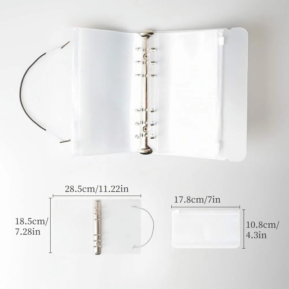 archivador A6 con 10 Piezas archivador 6 anillas y 1 Piezas Cubierta de Carpeta，Transparente Budget Planner Budget Binder Carpeta de Presupuesto